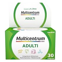 Multicentrum Adulti Integratore Alimentare Multivitaminico Completo Vitamine e Minerali per Adulti, con Vitamina B, D e C, Combatte Stanchezza e Affaticamento, 30 Compresse