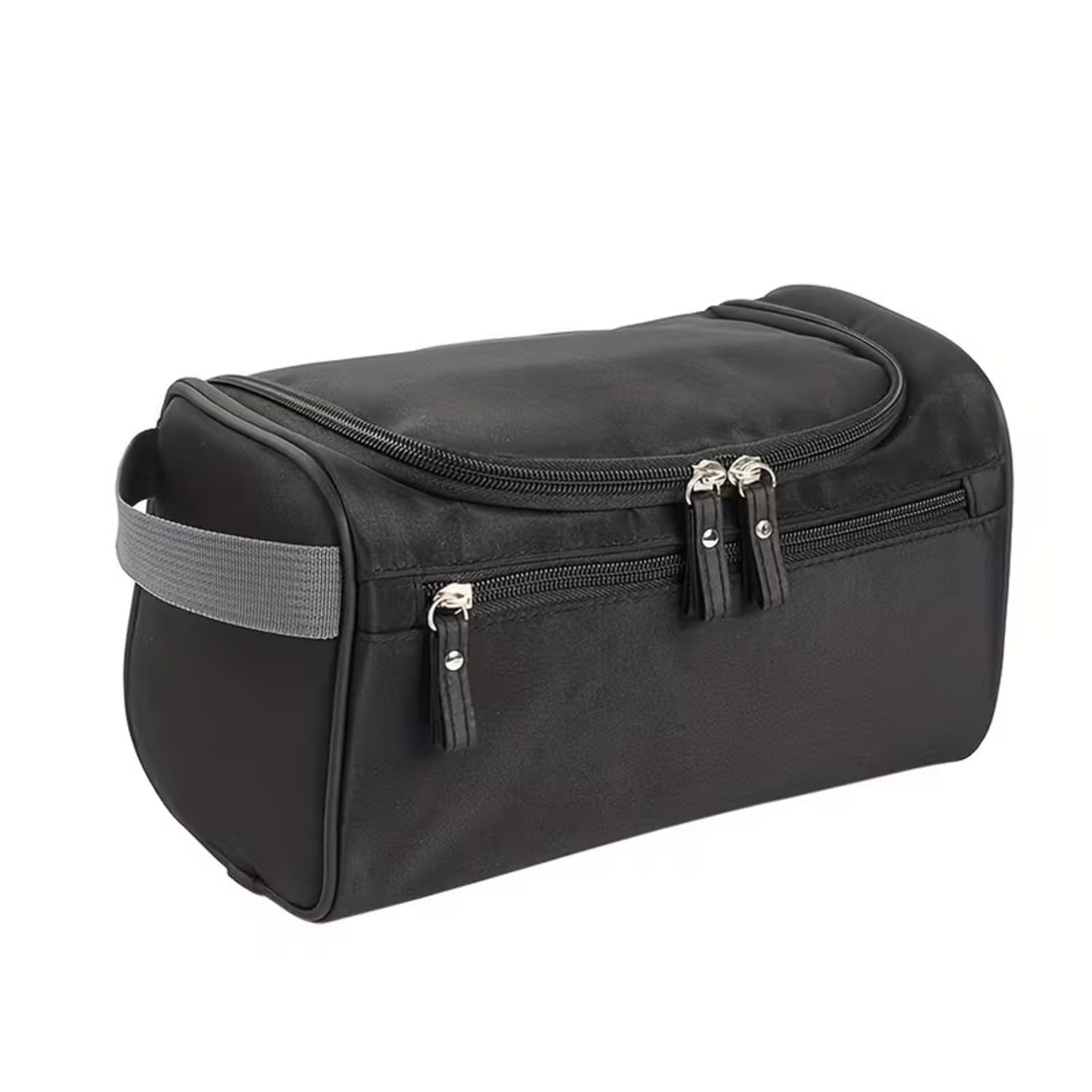 Travel Toiletry Bag for Men | Water-Resistant Bathroom Organizer with Hook | Compact Khadi Fabric Dopp Kit with Zipper & Mesh Pockets – Ideal for Travel, Gym & Daily Use (Black)-picture-47