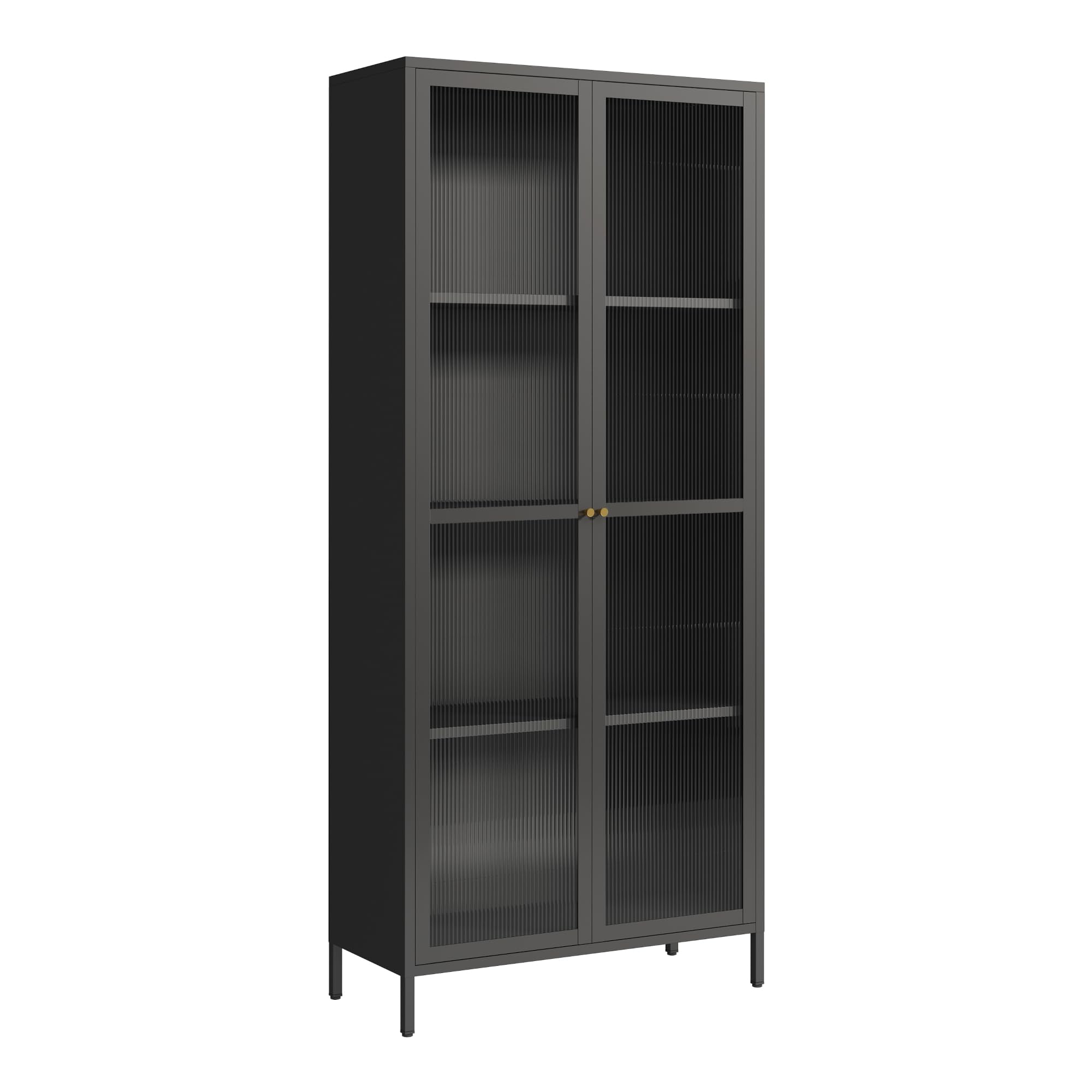 [en.casa] Szafka na gabloty Säkylä 180 x 80 x 35 cm czarna