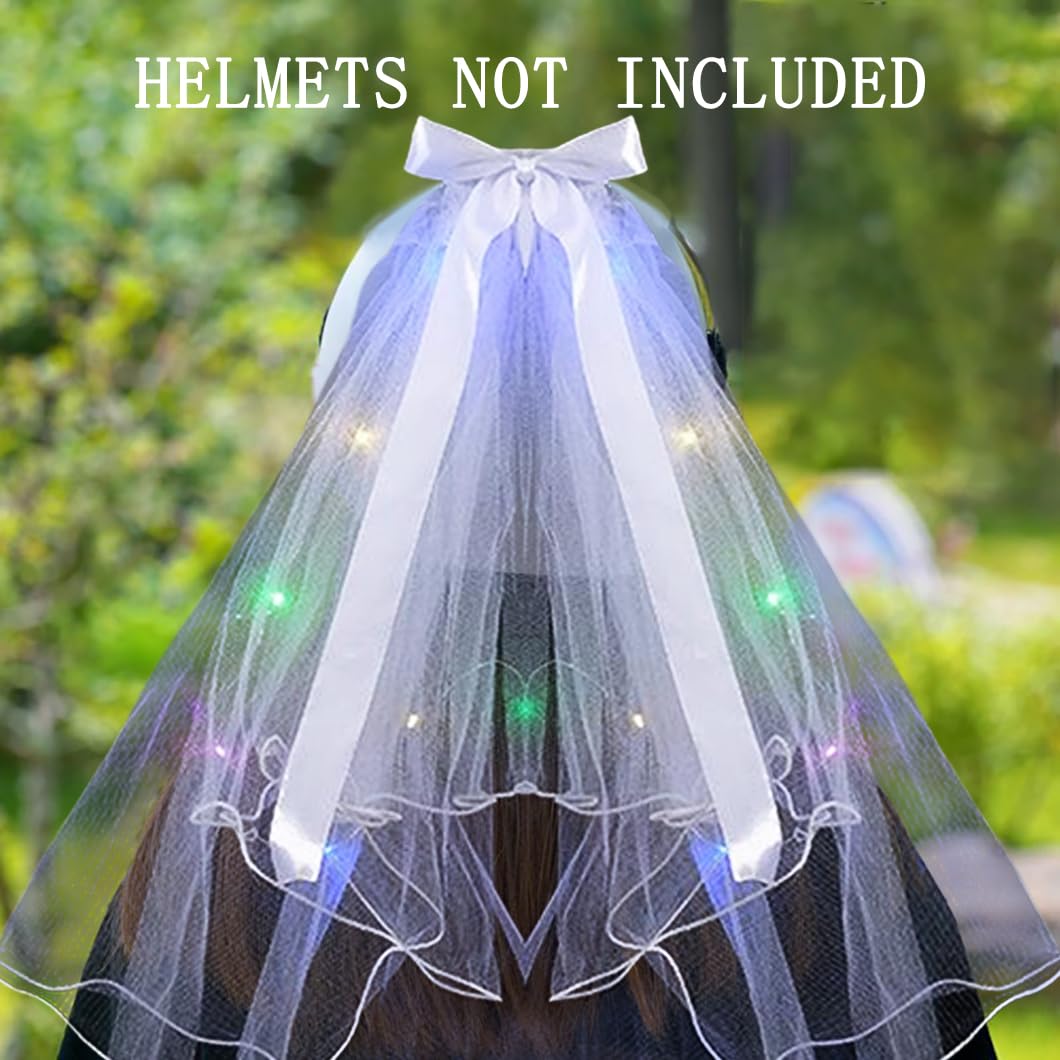 1 Piece Helmet Bow Helmet Decoration Veils Helmet Accessories Helmet Ears Helmet Horns for Ski Bicycle Motorcycle Style 2