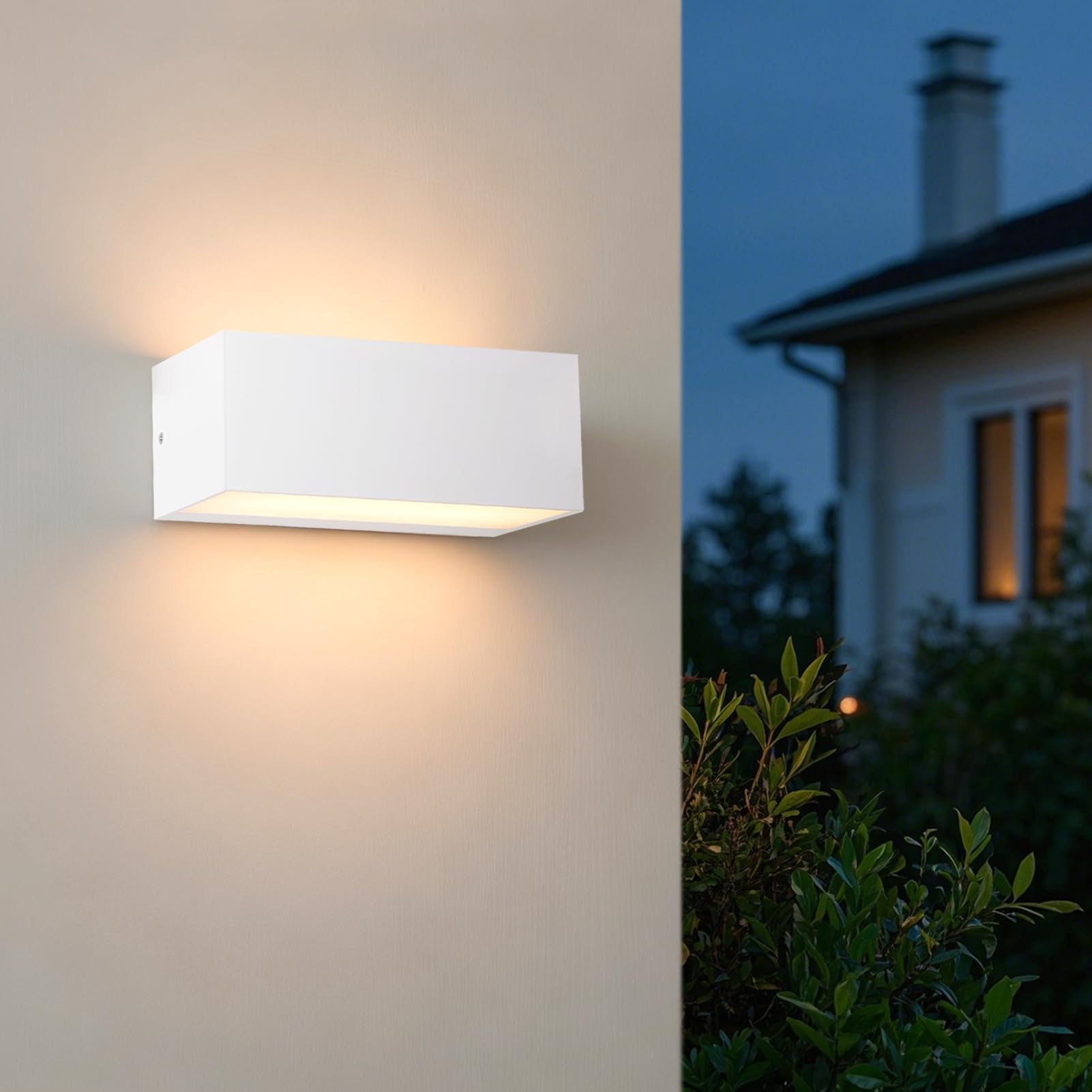 FUDESY LED Wall Lights, 12W Up Down Outdoor Wall Light Mains Powered 3000K