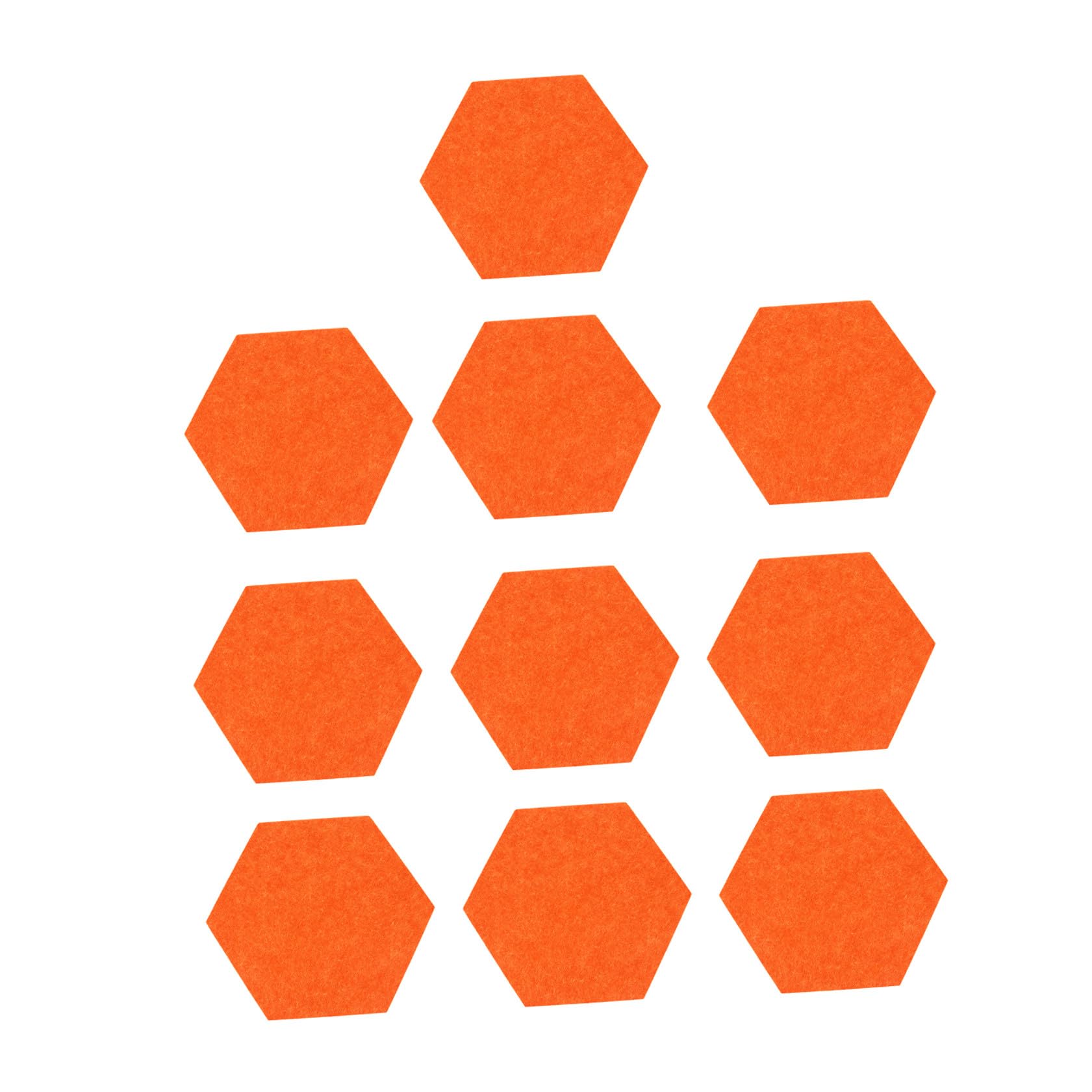 EXCEART Panel de Fieltro Hexagonal Adhesivo de Pared 10 Piezas Color Naranja, Tablero de Exhibición Decorativo Multifuncional para Hogar y Oficina, Tablón de Mensajes Autoadhesivo