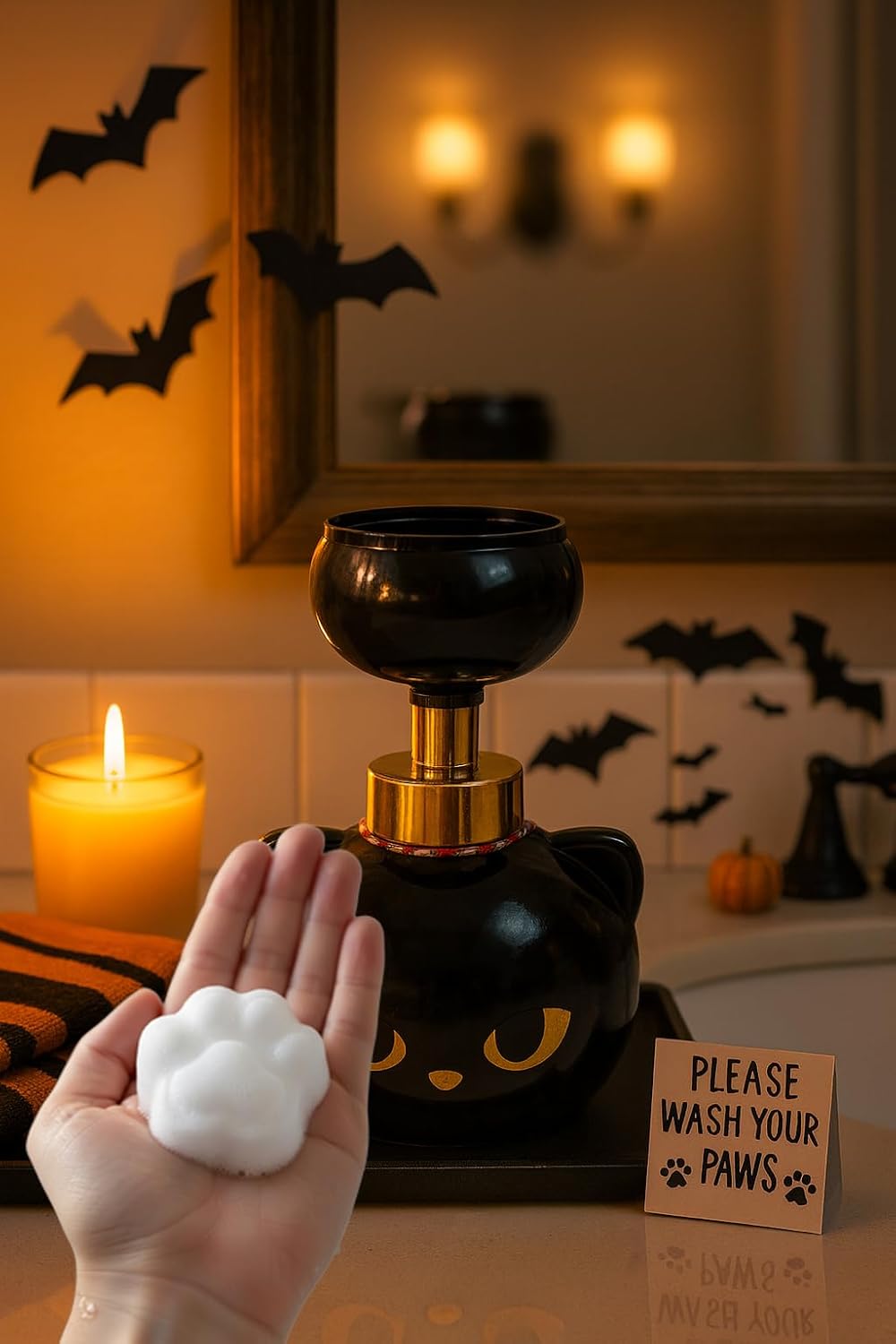 Cat Paw Print Soap Shampoo Foam Dispenser - Refillable Cute Soap Pump Foamer for Kitchen Bathroom - Image 3
