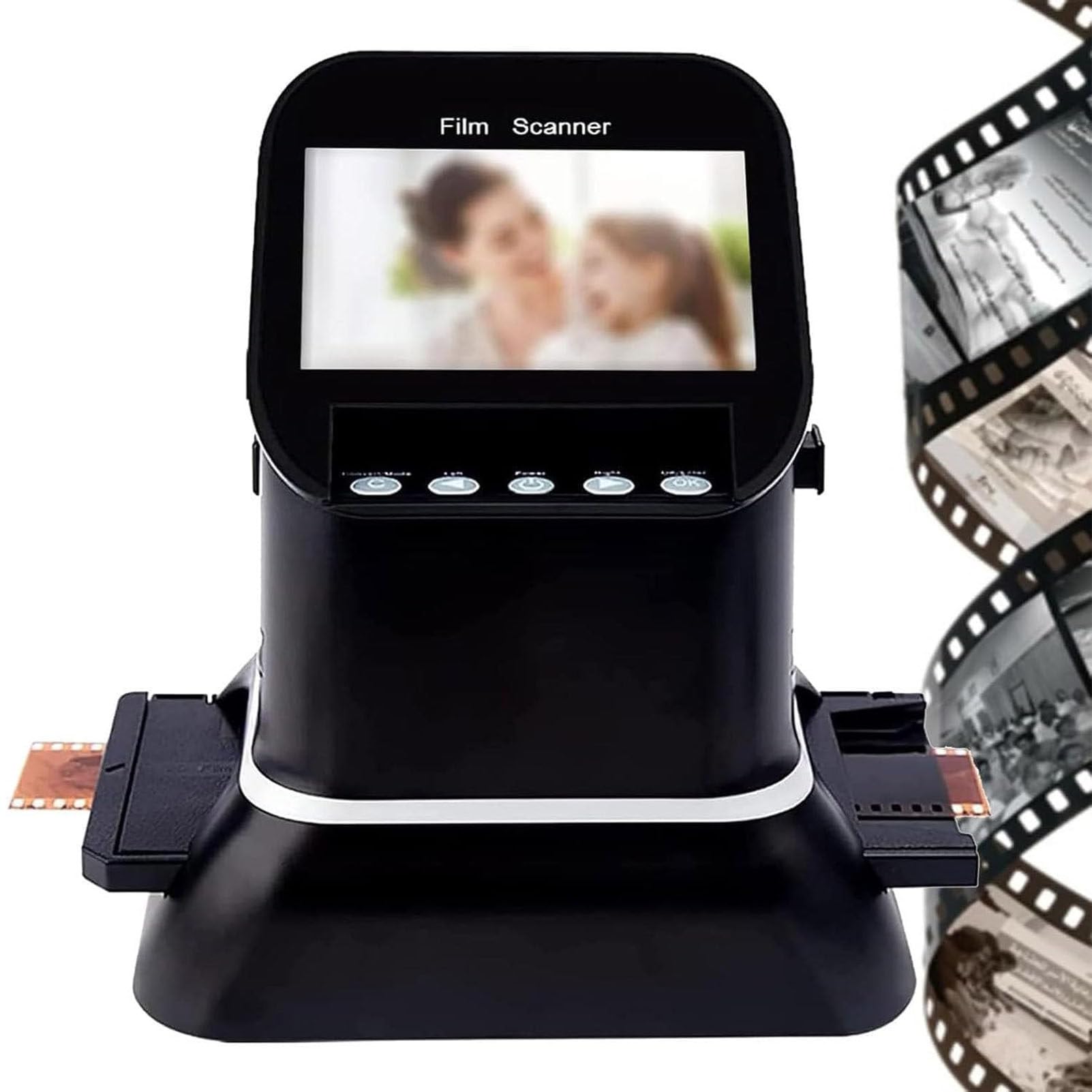 120 High Resolution Film Slide Scanner, for 35mm, 135,126,127 Negatives & Slides to Digital, Supports Image Preview & Editing，with 4.3" LCD Screen