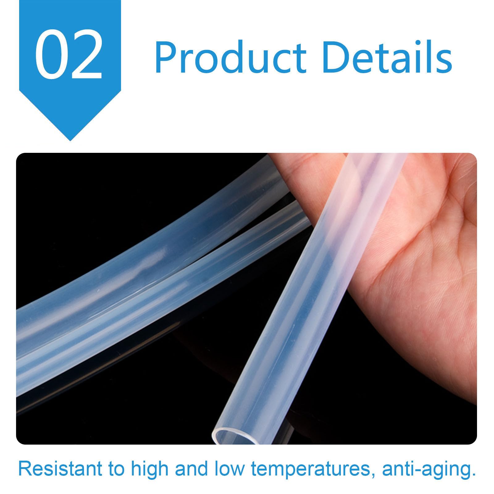 ApuaVireo&Co PTFE-Schlauch, transparentes PTFE-Teflonrohr for Industrierohrleitungen, Innendurchmesser 19 mm, Länge 5 Meter(OD：23mm)