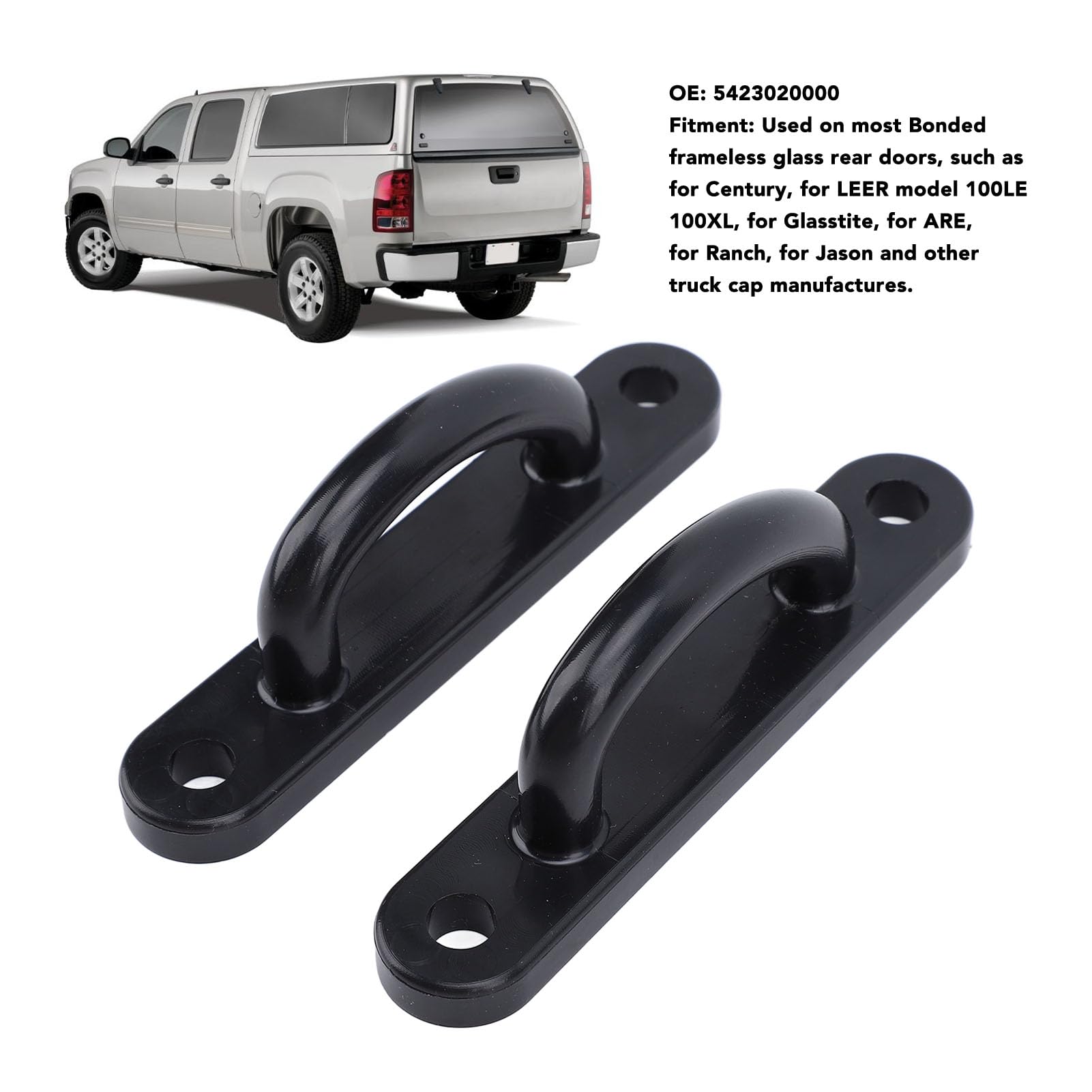 Rotary Latch D Striker Plate, Compatible with Century, for LEER Model 100LE 100XL, for Glasstite, for ARE, for Ranch, 5423020000 Replacement for Truck Cap Glass Doors, 4in, 2PCS