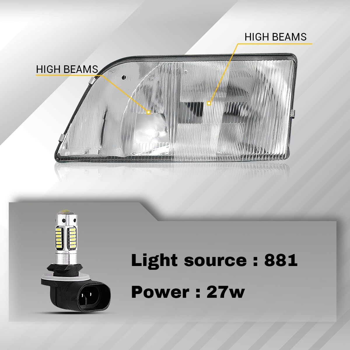 Front Headlight Headlamp Cover Compatible With Volvo Vnm Series 1998 1999 2000 2001 2002 2003 Passenger Right Side(VNM, Right)
