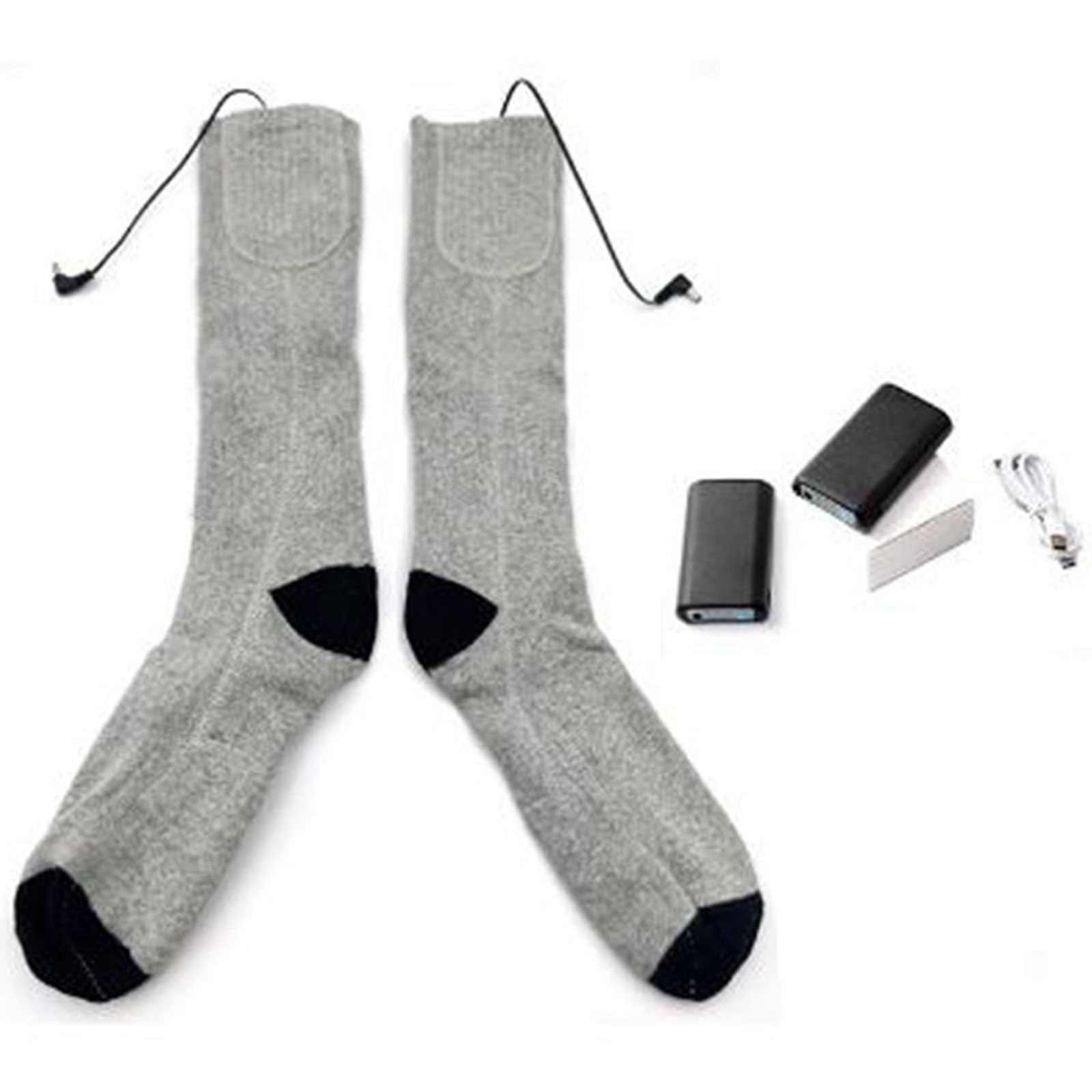 Calze Riscaldabili Elettrici, 5000mAh Calze Riscaldate Ricaricabili con 3 Temperature, Calzini Termici Lavabili, per Sci, Inverno, Caccia, Campeggio