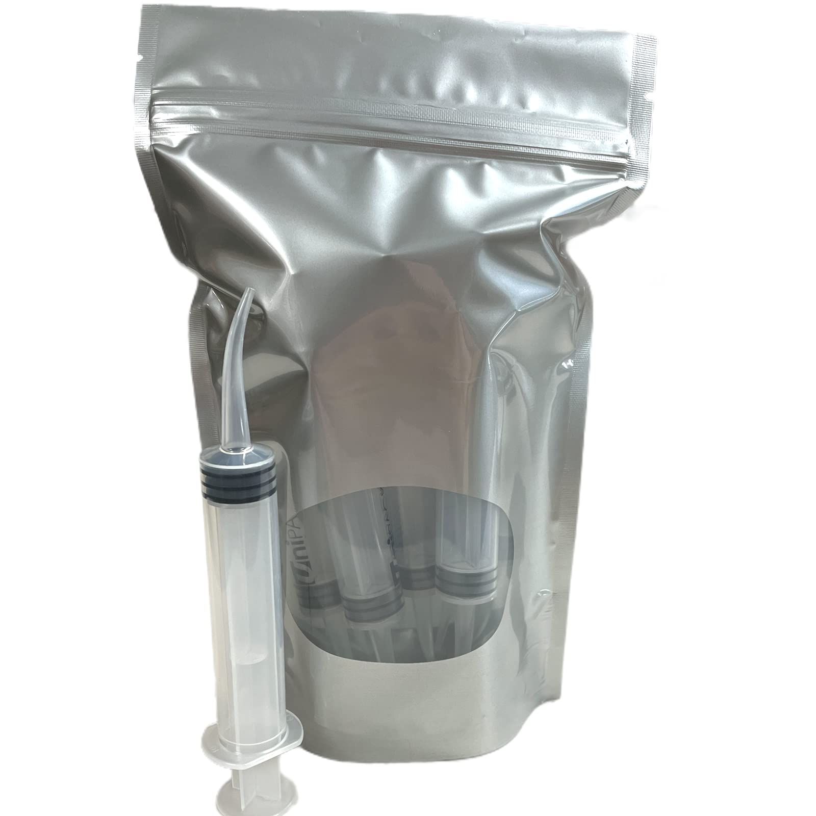 8 Pack Disposable 12cc Dental Syringe Dental Irrigation Syringe with Curved Tip