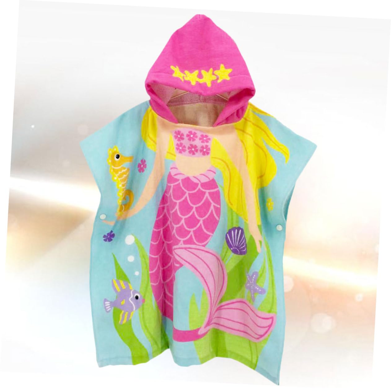 Serviette de Plage Portable à Motif Sirène Cape de Bain pour Garçon Fille Coton Douce