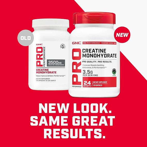 GNC Pro Performance Creatine Monohydrate، يحسن بناء العضلات والقدرة على التحمل والأداء، 3.5 جرام، 120 كبسولة