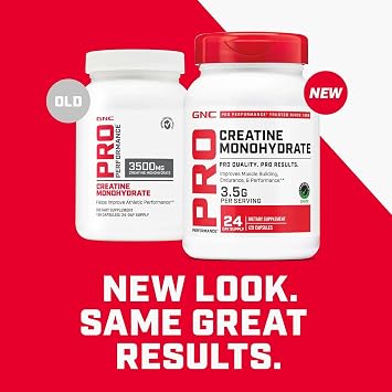 GNC Pro Performance Creatine Monohydrate، يحسن بناء العضلات والقدرة على التحمل والأداء، 3.5 جرام، 120 كبسولة