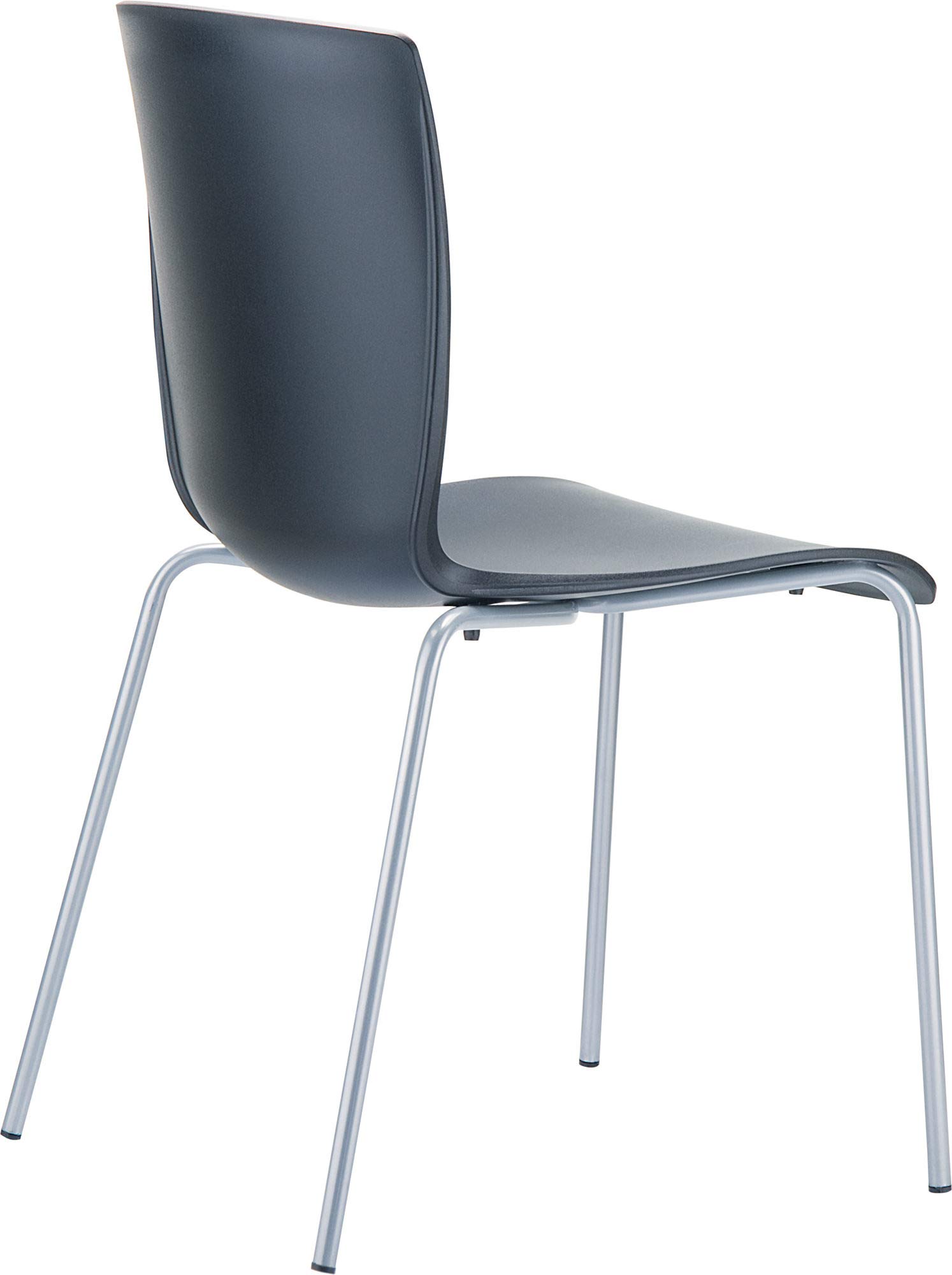 CLP 2er Set Gartenstühle Mio Kunststoff I Stapelbare Bistrostühle Mit Aluminiumgestell, Farbe:schwarz