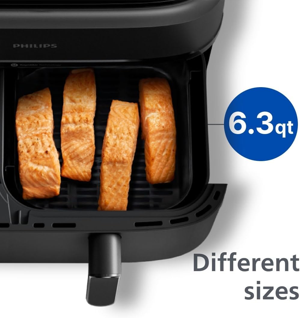 Philips Dual Basket Air Fryer control panel and baskets