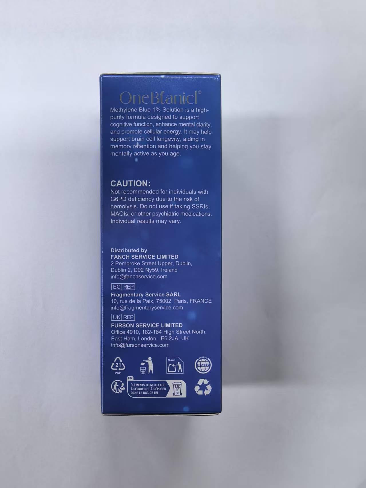Methylene Blue 1% 60ml con Vitamina C & Stevia, Purezza Ultra Elevata, Testato in Laboratorio