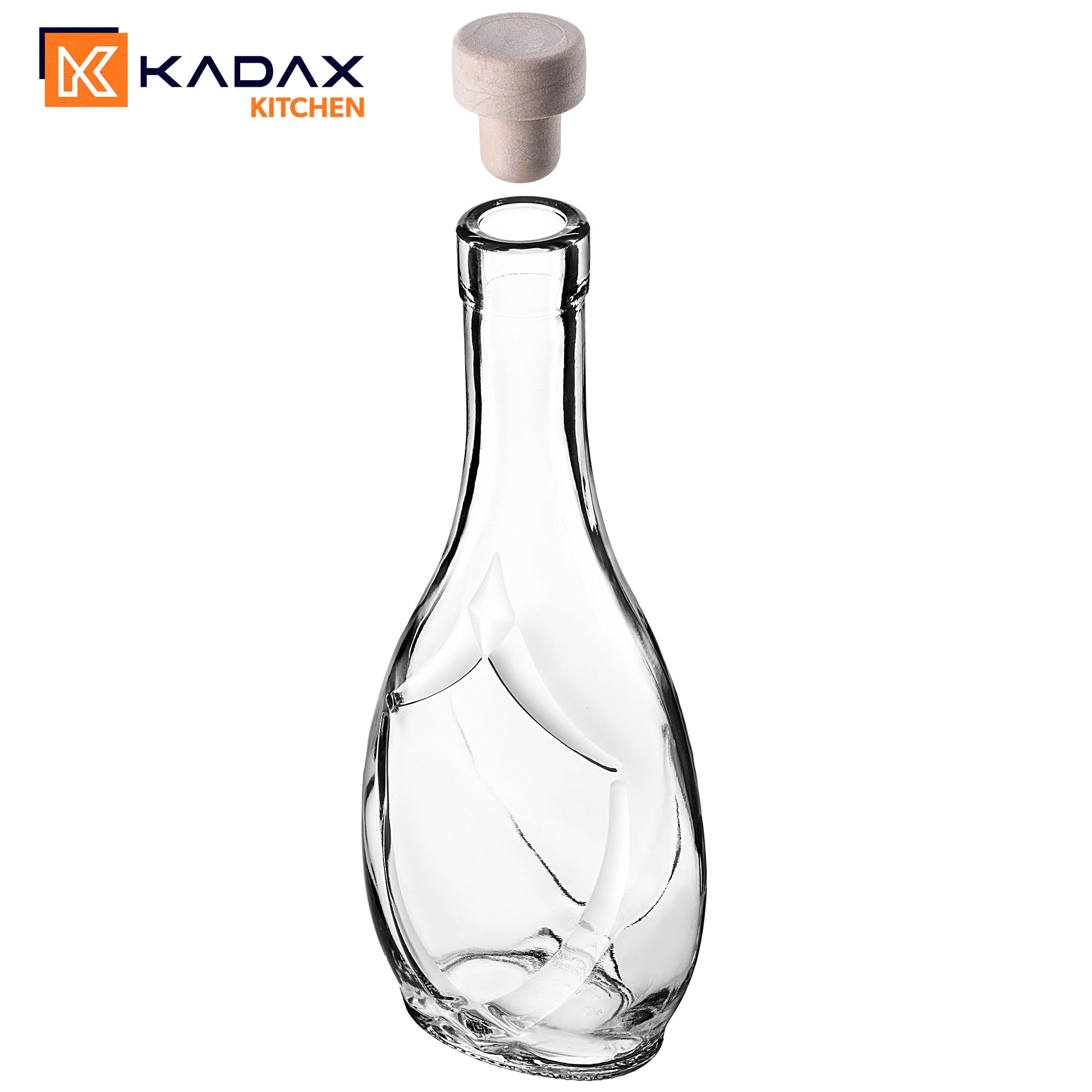 KADAX botella de vidrio vacía 250 ml 10 unidades licor con corcho decorativas cristal