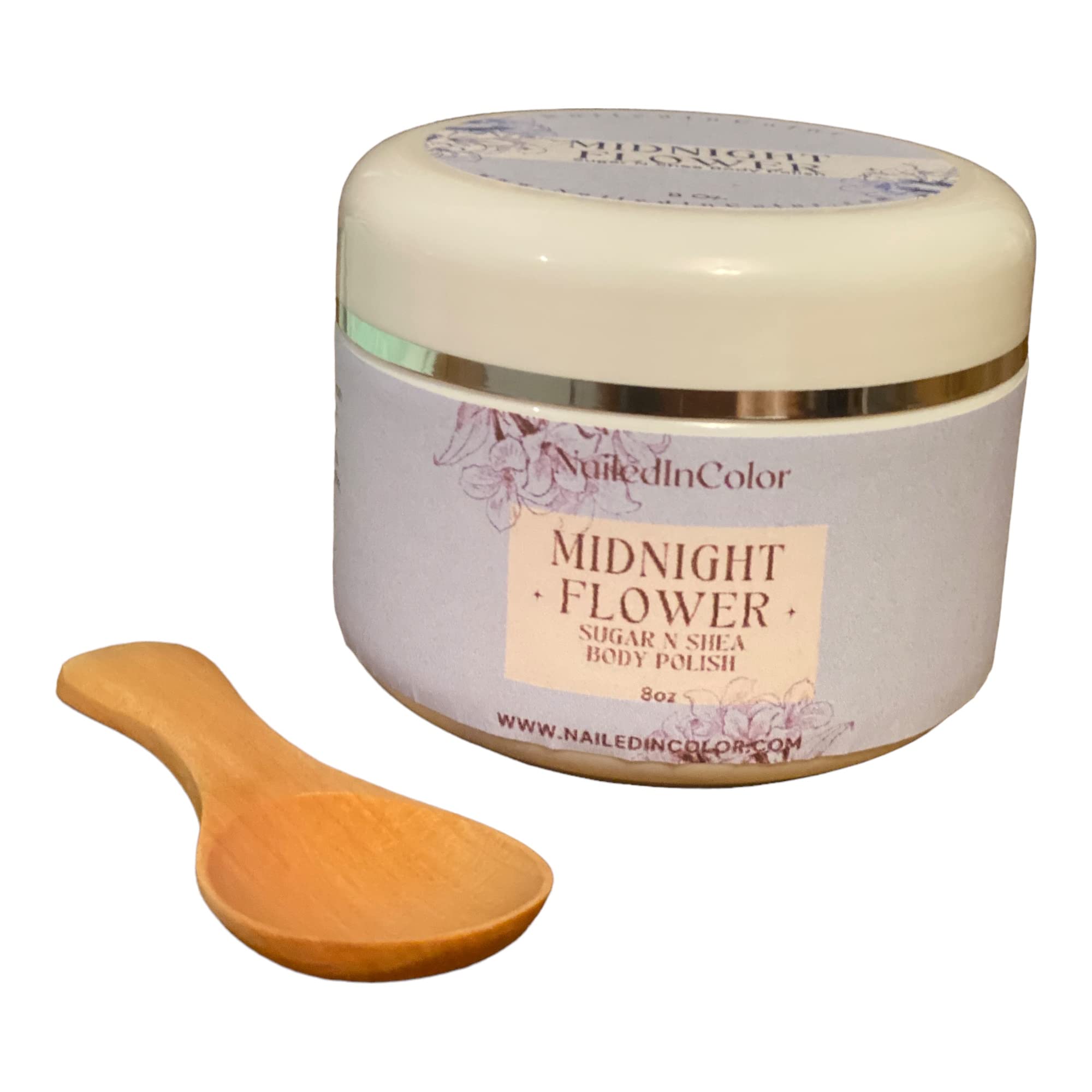 Midnight Flower- Sugar N Shea Body Scrub- Women's Sugar Scrub-Scented Body Scrub- Shea Body Scrub-Shwer Scrub