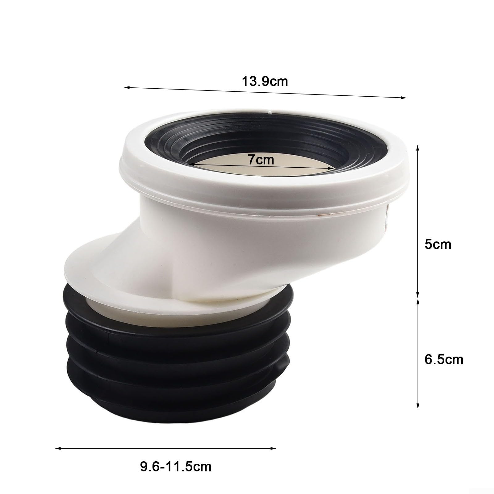 Kit de raccordement pour toilettes, ensemble de raccordement pour cuvette de WC, conception droite ou excentrique, tuyau de raccordement pour cuvette en PVC (5 cm)