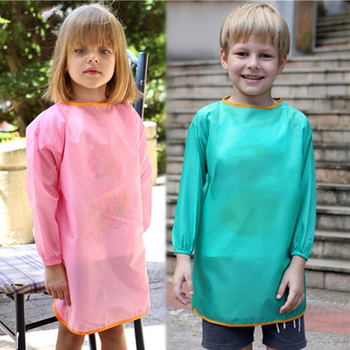 Waterproof Painting Smock Apron Long Sleeve Art Smock for Size M (105-130cm) for Arts and Crafts Activities