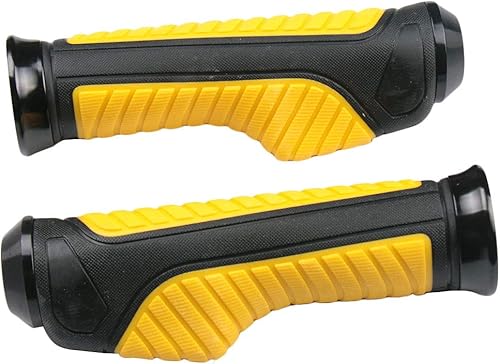 MotorToGo Yellow Handlebar Gel Hand Grips with Black End Cap Compatible for Kawasaki Ninja H2R