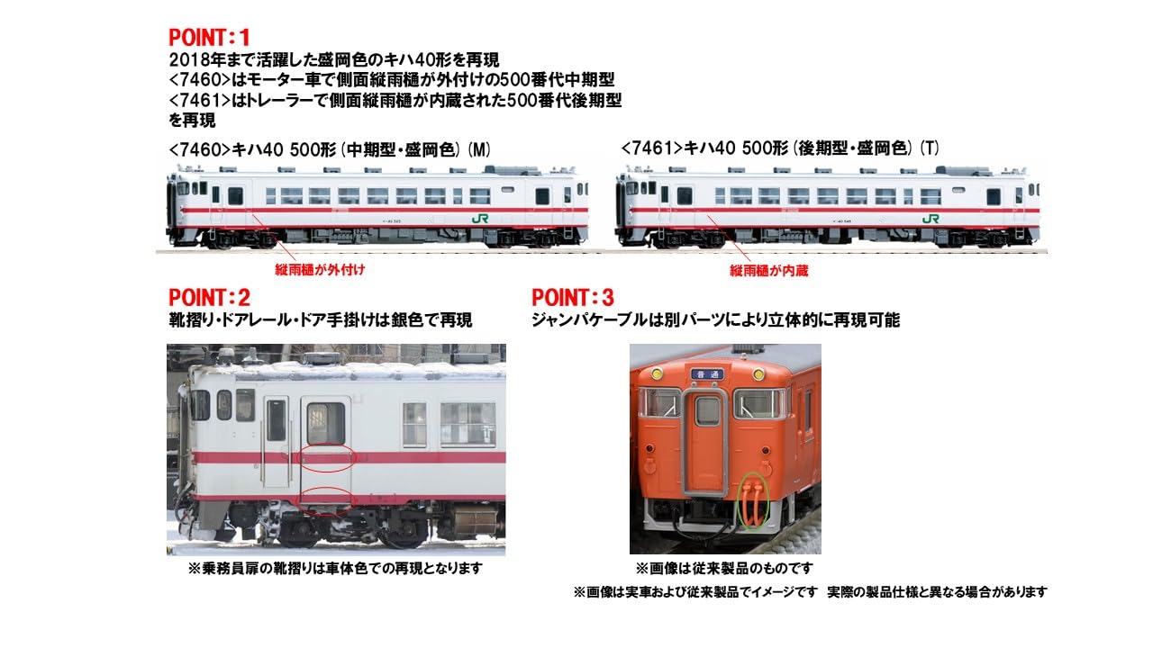 TOMYTEC 7461 TOMIX N Gauge JR Kiha 40 500 Typ późny model/Morioka T Model kolejowy Diesel Car