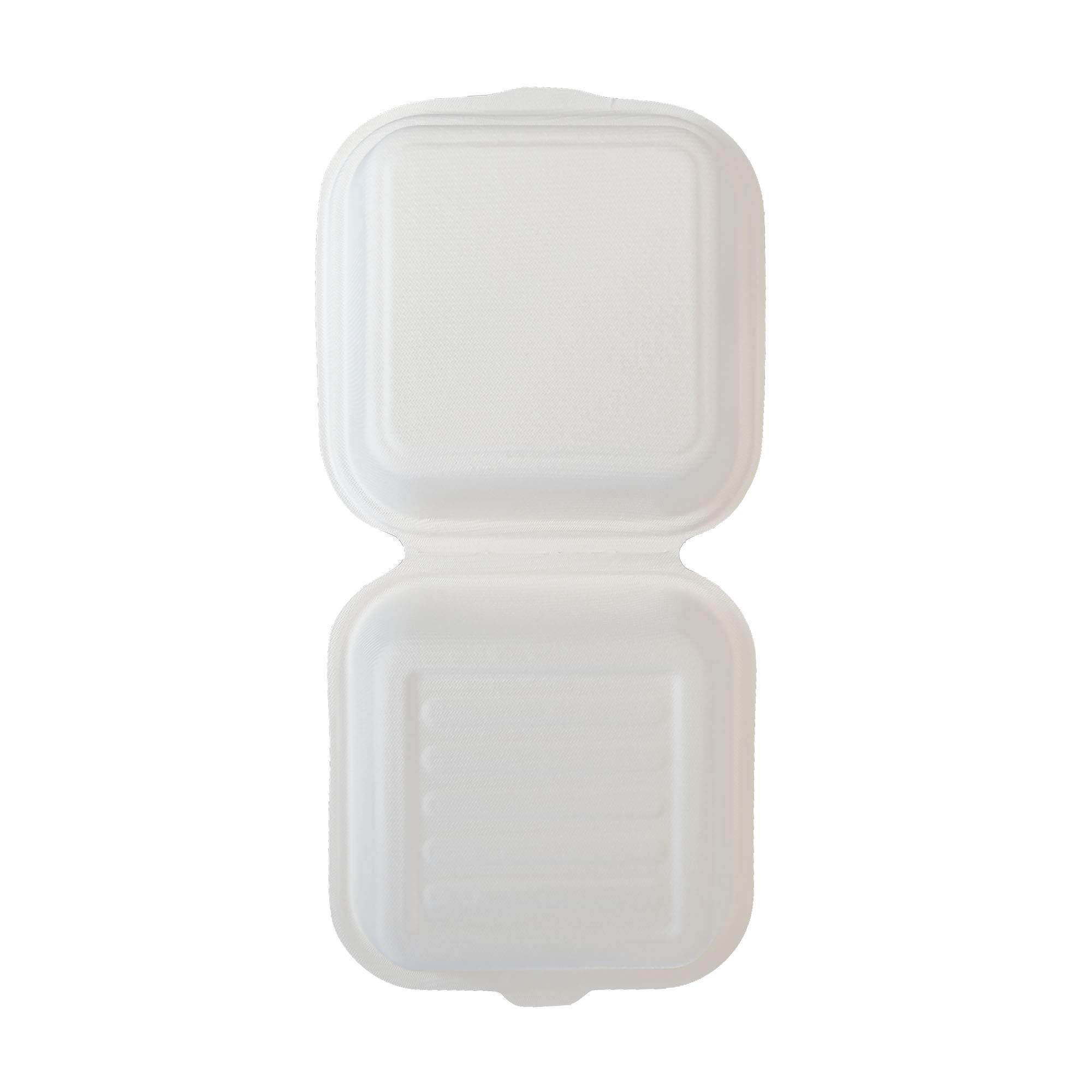 PZ 50 VASCHETTA RICHIUDIBILE IN POLPA DI CELLULOSA BIO COMP 15 x 15 x H 8,5 CM IDEALE PER L'ASPORTO DI CIBI COME SUSHI, FRITTI,HAMBURGER E PATATINE