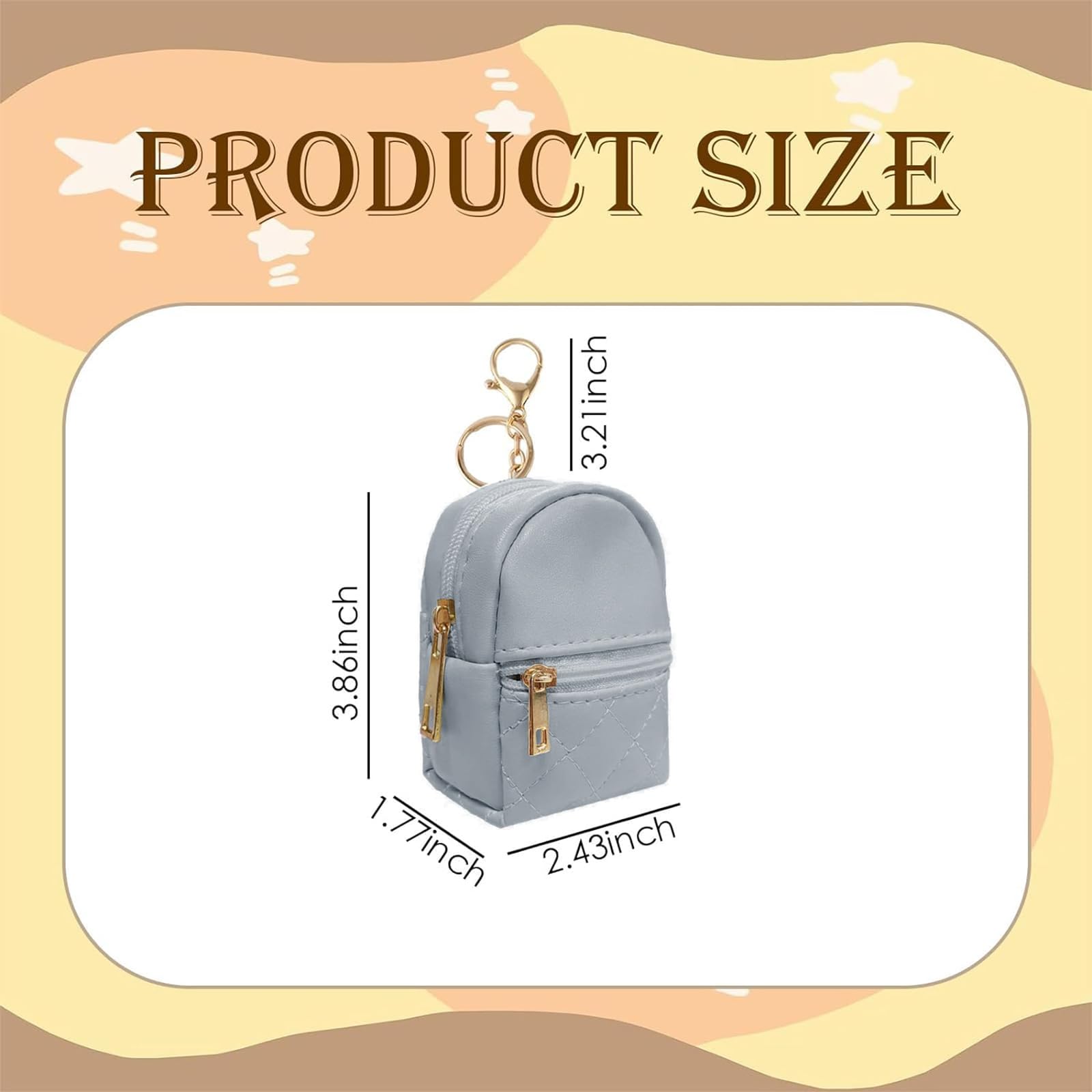 ONRAGT Mini Pochette avec Porte-Clés, 3 Pièces Beau Mini Porte Monnaie Femme Cuir PU Mini Sac a Dos Noir Gris Clair Rose Peut Accueillir des Pièces de Monnaie, Rouge à Lèvres, Clés, Câbles de Données