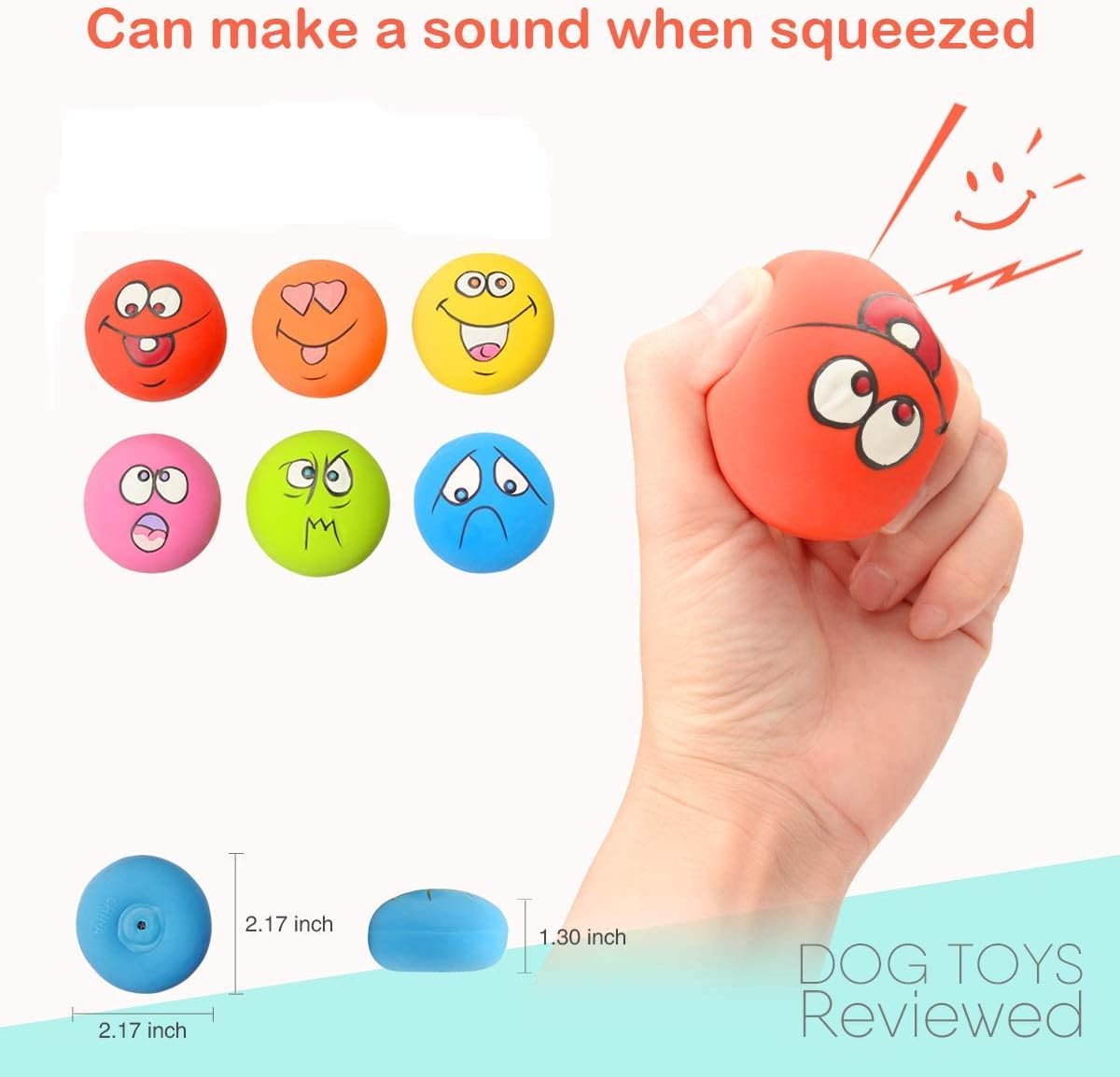 Pet Supplies : HOLYSTEED Latex Dog Squeaky Toys Rubber Soft Dog Toys Chewing Squeaky Toy Fetch Play Balls Toy for Puppy Small Medium Pets Dog 6pcs : 