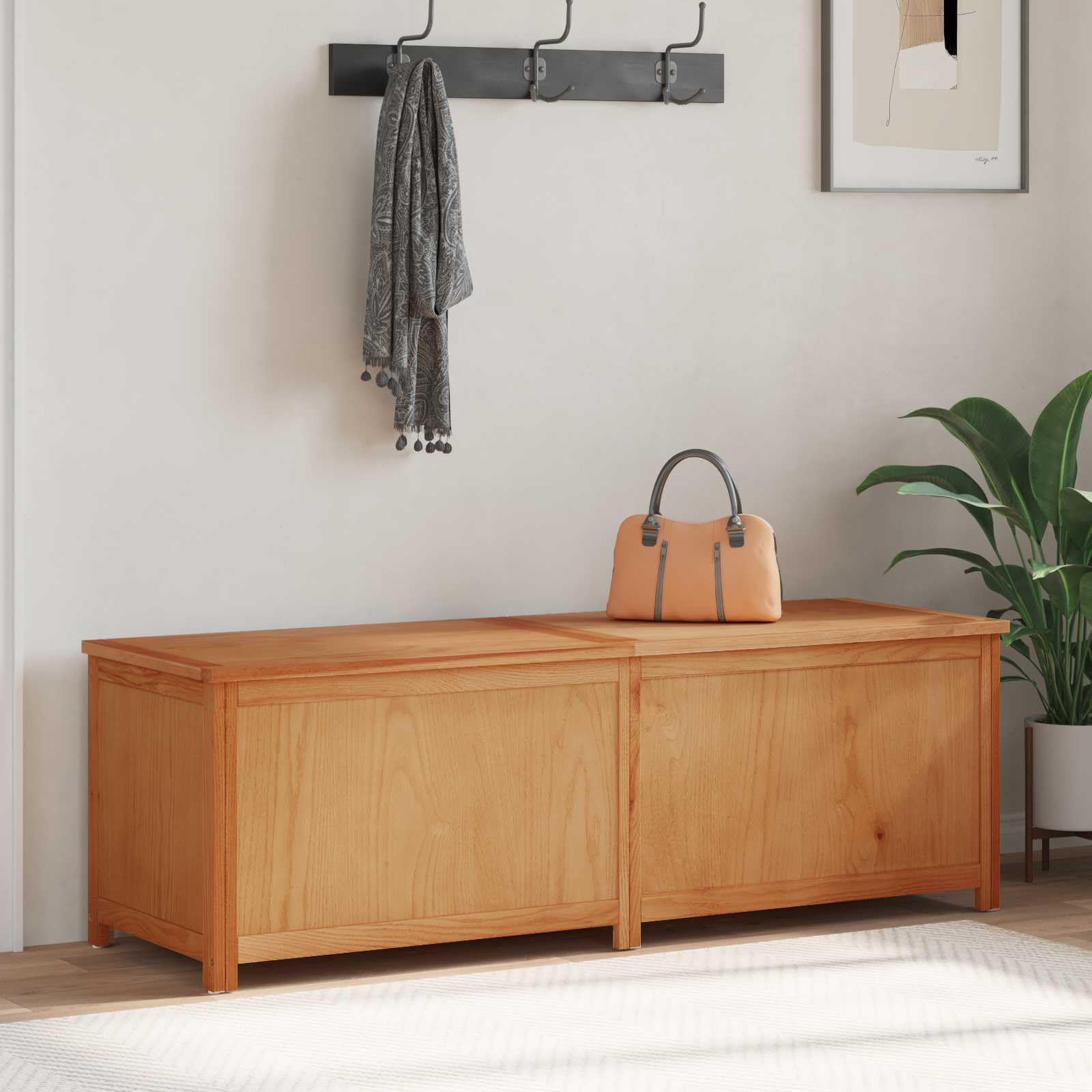 Boîte de rangement en bois grand espace intérieur anti-pincement pour chambre