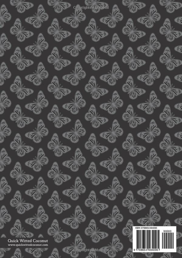 Butterfly Notebook - Lined Pages - A4 - Premium: (Black Edition) Fun notebook 192 lined pages (A4 / 8.27x11.69 inches / 21x29.7cm) - Image 2