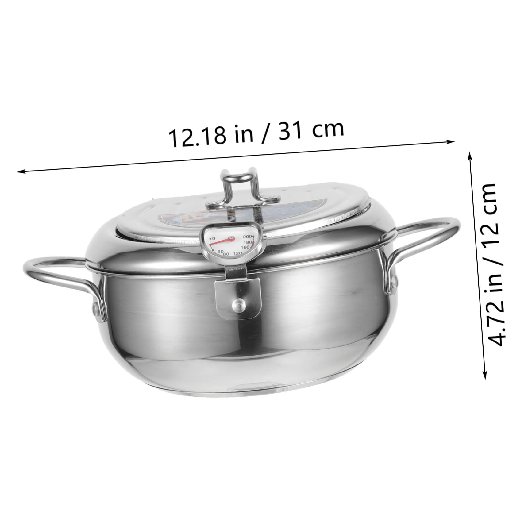 PRETYZOOM 1Pc Compact Tempura Frying Pot with Drainer Rack Non Stick Design for Easy Cooking for Restaurants and More
