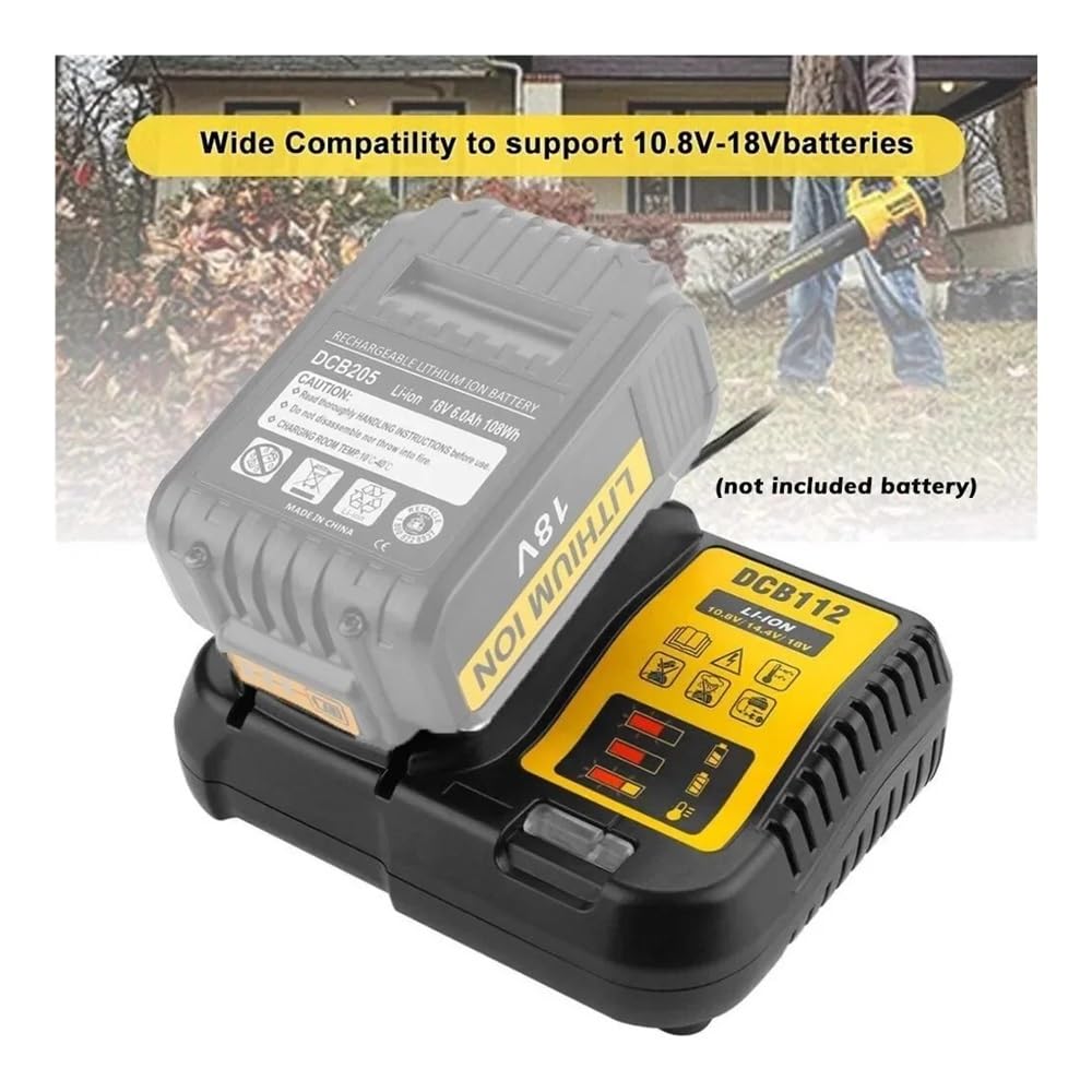 Caricabatterie al litio DCB112 2A compatibile for Dewalt 10,8 V 12 V 14,4 V 18 V 20 V DCB206 DCB205 DCB204 DCB203 DCB120, DCB107 DCB115 DCB105(AU)
