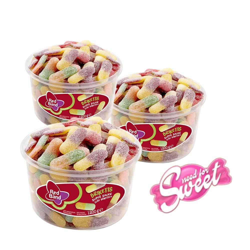 Mega Saures Erlebnis - 3x Red Band Briketts, je 200 Stück