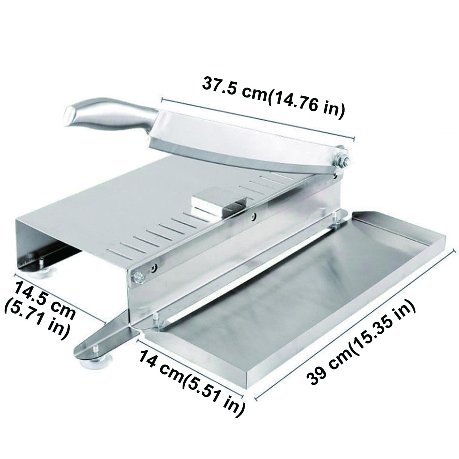 Macchina taglia-ossa, affettatrice manuale per carne con lama in acciaio inossidabile da 4 mm, base antiscivolo stabile per carne congelata, ossa, prosciutto, manzo, agnello, verdure e preparazione di