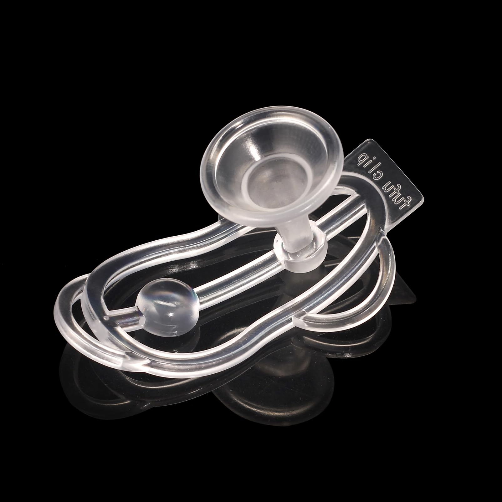 Chastity Cage Sissy Clip avec design d'entonnoir à urine, Ceinture de chasteté Panties en nylon avec 3 ports fixables, Clip de formation du pénis SM Bondage Fétiche Sex Toys (Transparent)