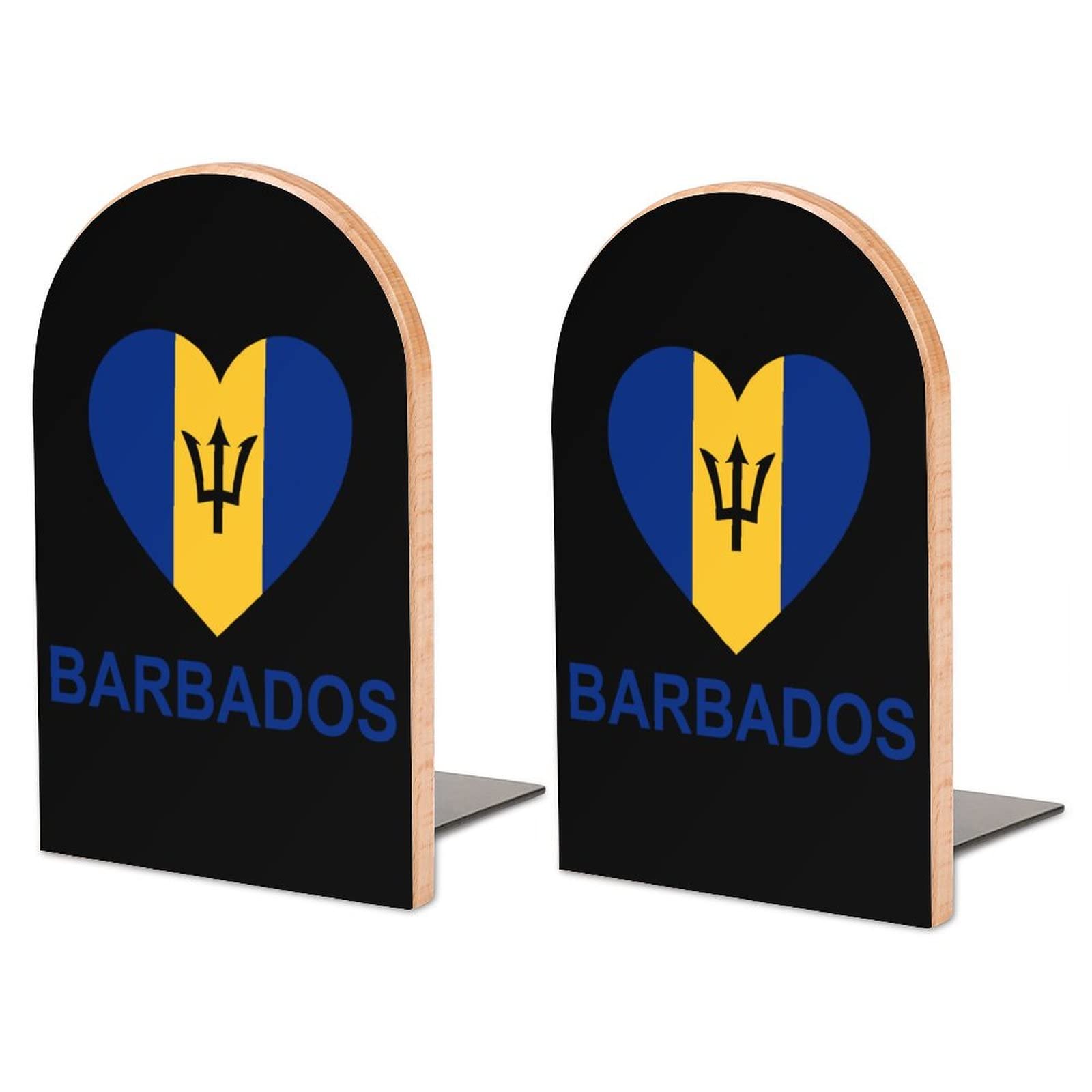 Love Barbados Bookends Heavy Duty Book Stand 1 Pair for Home Office Shelves Decorative