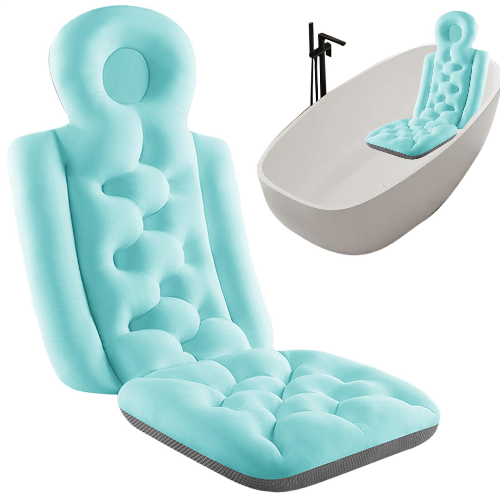 Almohada de baño de cuerpo completo para bañera, almohada de bañera | Alfombrilla de cuerpo completo | Almohadas de baño para bañera | Cojín ergonómico para reposacabezas | Cojín de bañera | Cojín de