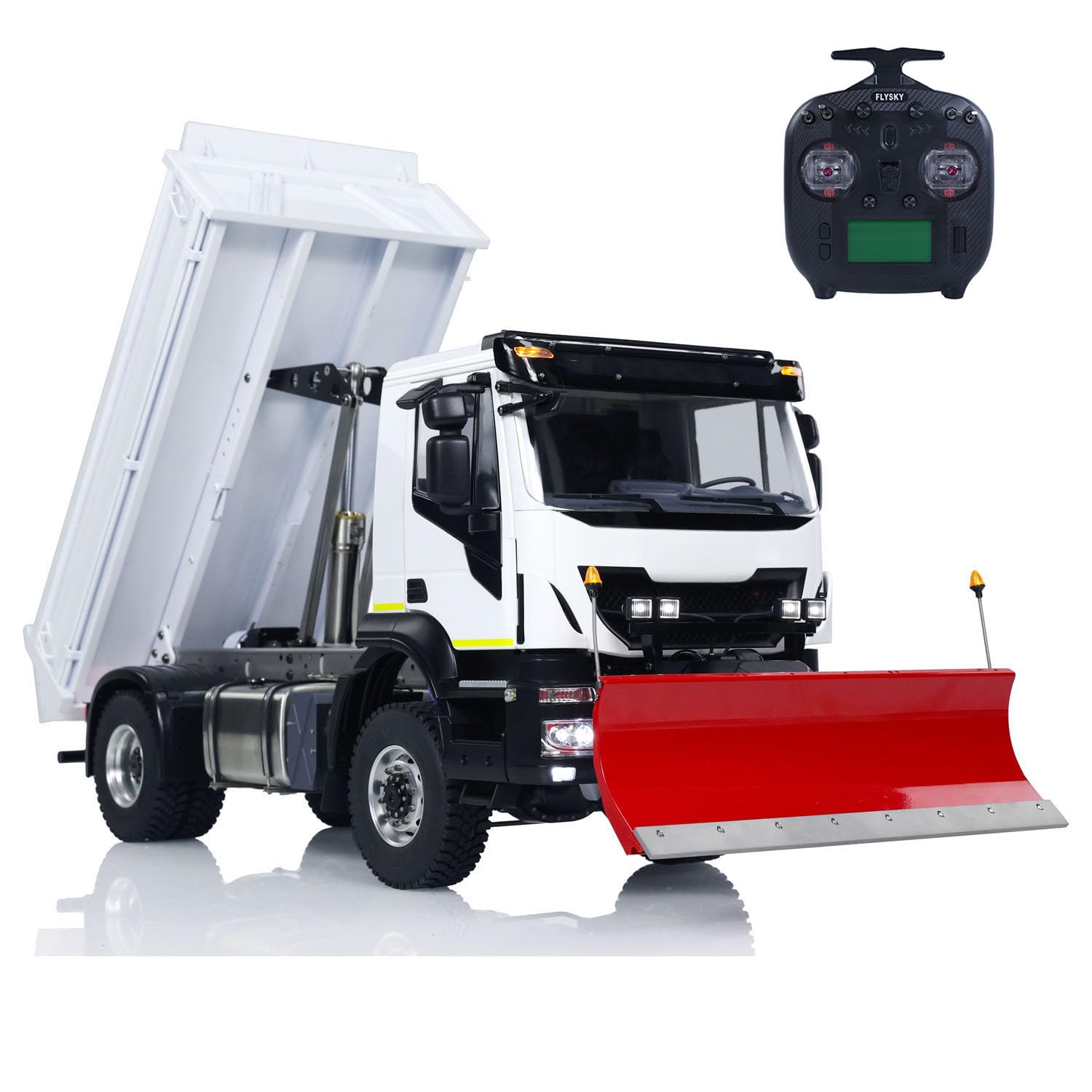 1 14 4X4 Metal RC Hydraulic Dumper Truck Snow Blade Remote Control Tipper Cars for Adult Hobby