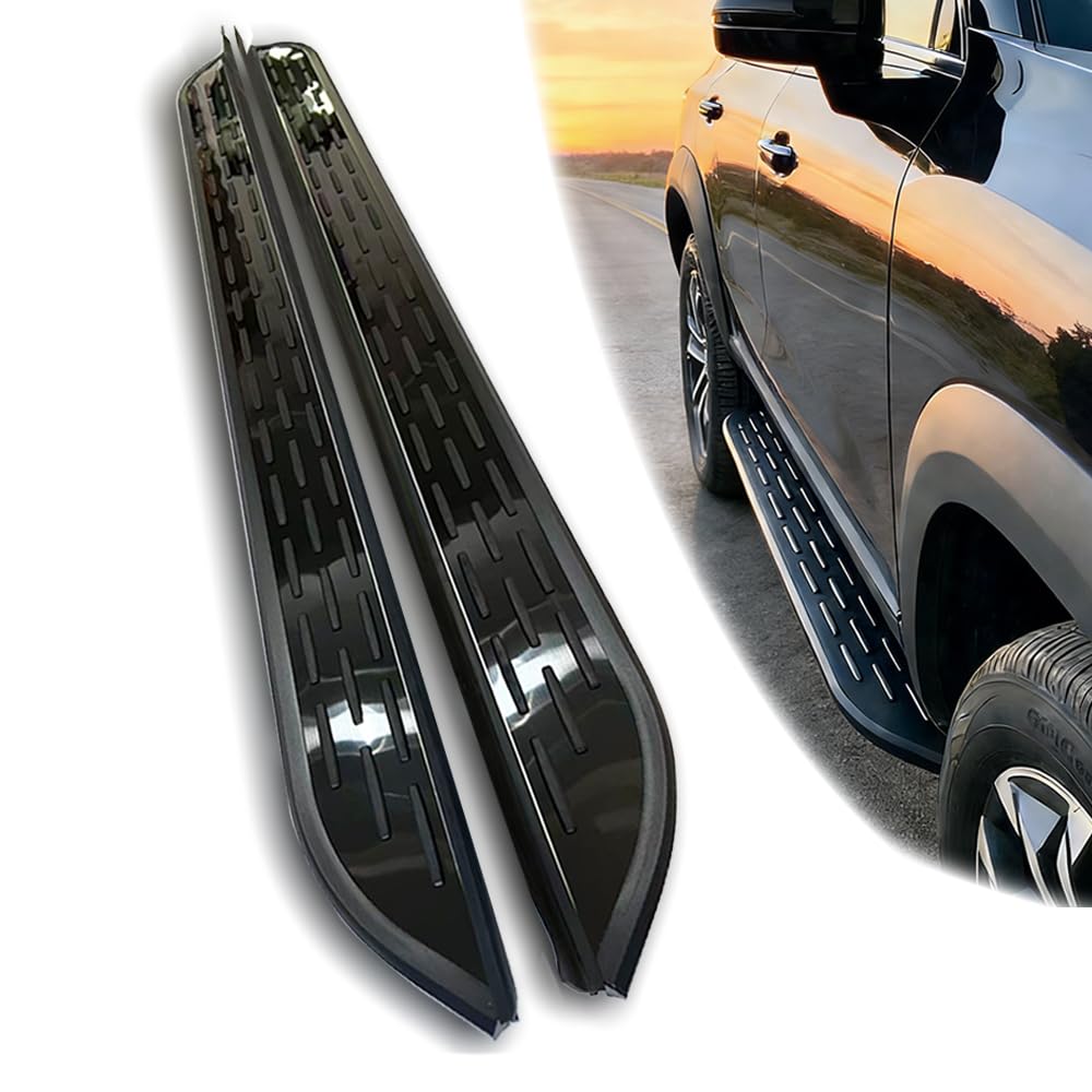 Running Boards for Chery Omoda 9 C9 SHS 2025 2026, Aluminum Side Steps with Texture, No Drill Bolt-On Installation Complete Kit (Black 2-PCS)(CKLH)