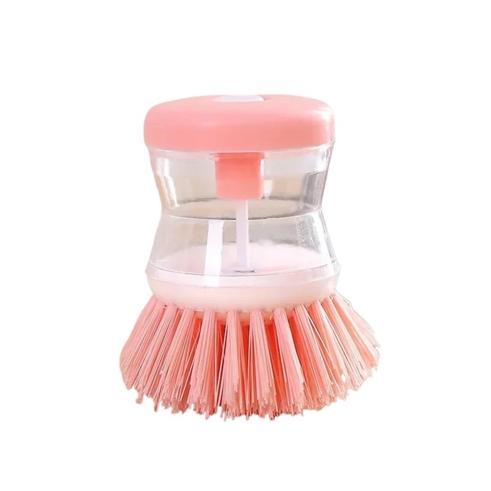 Dish Brush 1PC Kitchen Wash Pot Washing Utensils With Up Liquid Soap Dispenser Household Cleaning Accessories for Dishes, Pots(Pink)