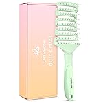 Hair Brush, Curved Vented Detangling Hair Brushes for Women Men Wet or Dry Hair,Faster Blow Drying Styling Professional Paddle Vent detangler brush (Light Green)