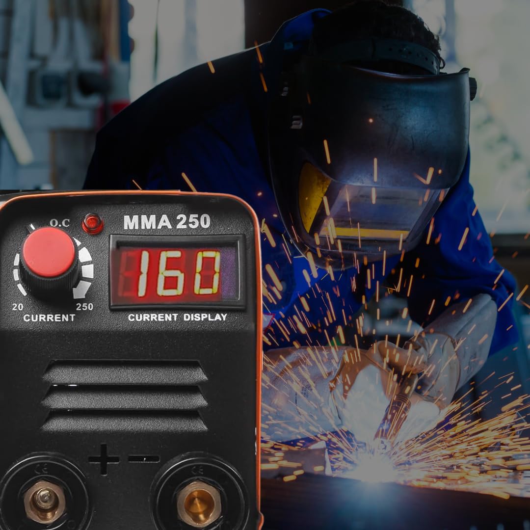 Maquina de Soldar Portátil 1,5 kg | Mini Soldador Inverter 250V | Pantalla LED | MMA + LIFT TIG | Electrodos 1,6–2,5 mm | Soldadura Profesional Compacta