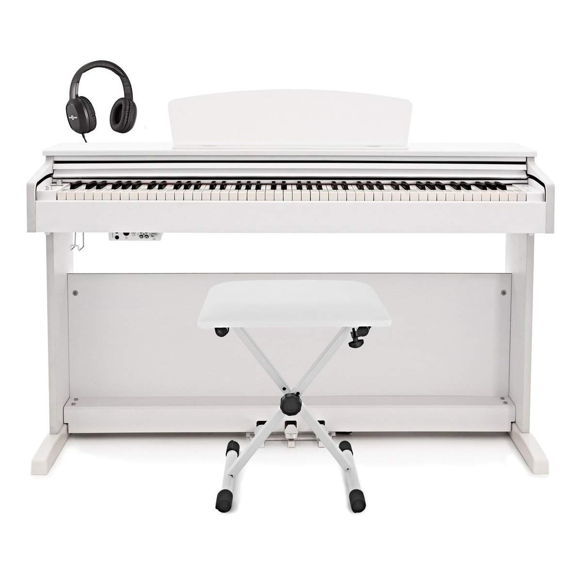 DP-10 X Pianoforte Digitale di Gear4music + Pacchetto Accessori, Bianco | 88 tasti pesati ad azione martelletto, registrazione USB e memoria interna, metronomo e modalità apprendimento
