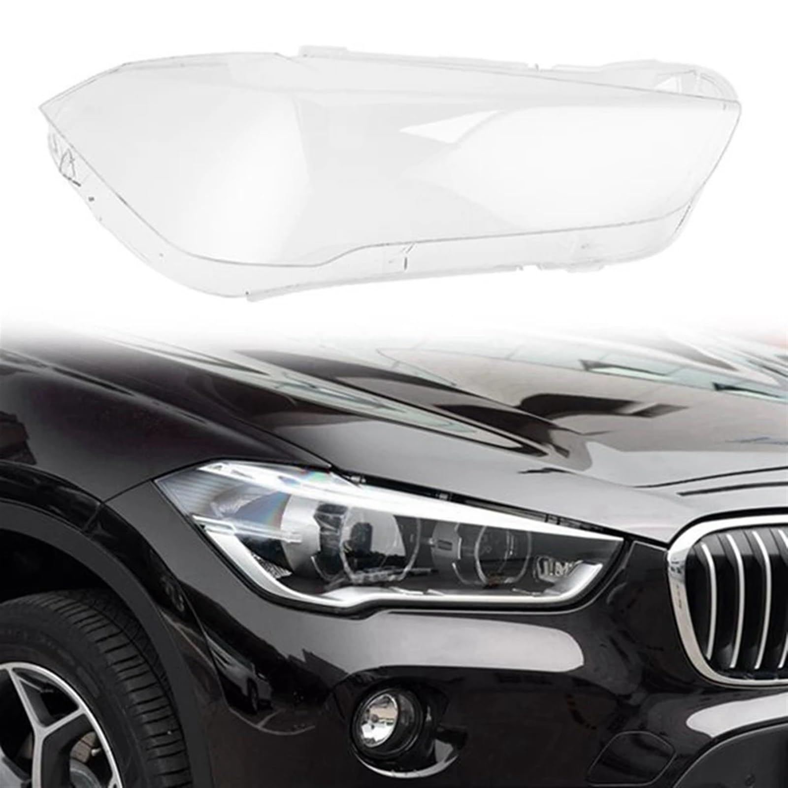 Windzerdong Headlight Shell Lamp Shade Transparent Lens Cover Headlight Cover For-BMW X1 F48 2016 2017 2018 2019