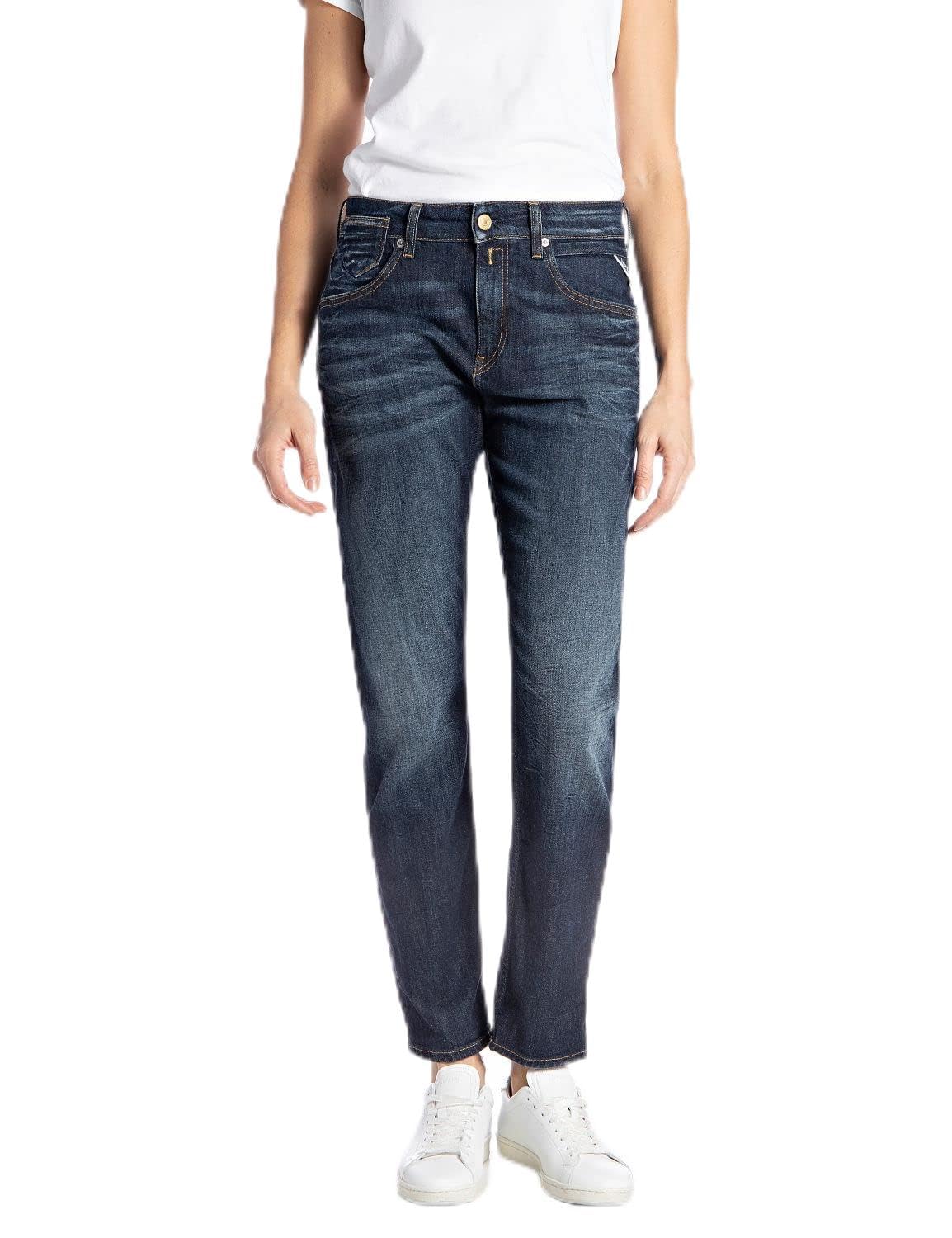 Replay Damen Jeans Marty Boyfit Bio, Dark Blue 007-1 (Blau), 23W / 32L