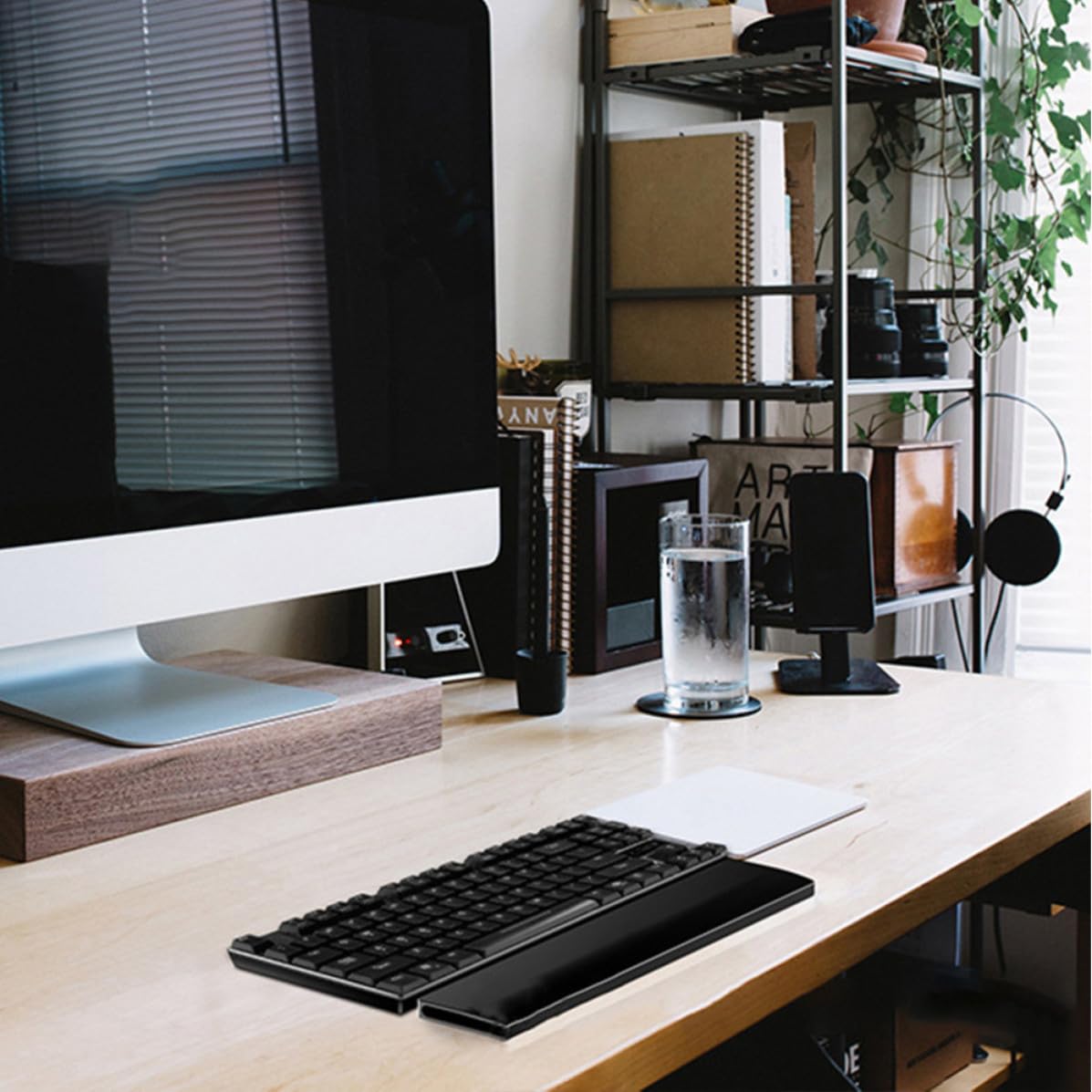 Handgelenkauflage Schwarz 104 Tasten aus Aluminiumlegierung für Tastatur | Mechanische Tastaturen, Glatte Feine Oberfläche, Einfache Montage, Ergonomische Haltung