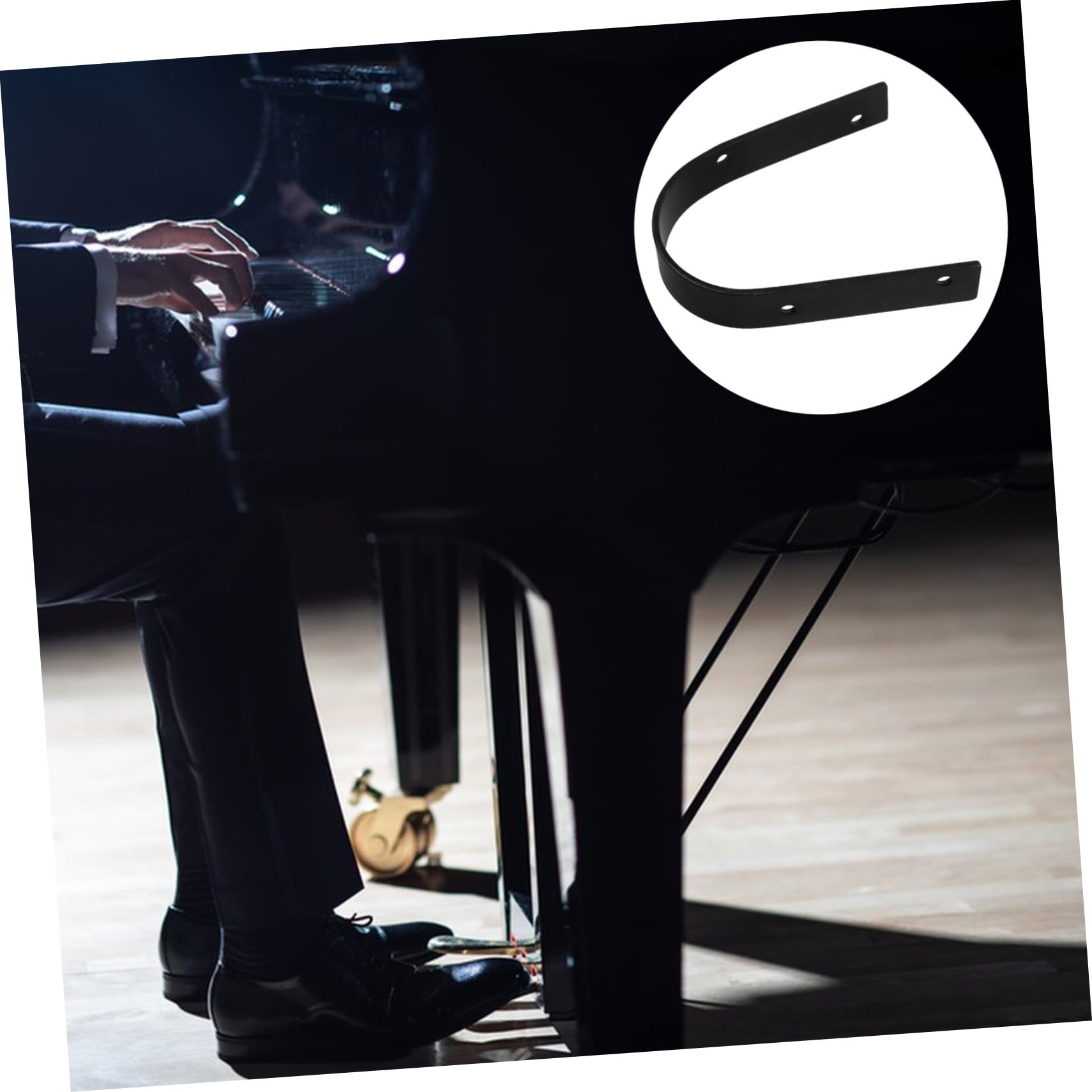 Mikinona Resorte de Pedal de Piano en Acero en Forma Control Preciso y Reparación Práctica de Pedal de Piano Negro Accesorio Resistente
