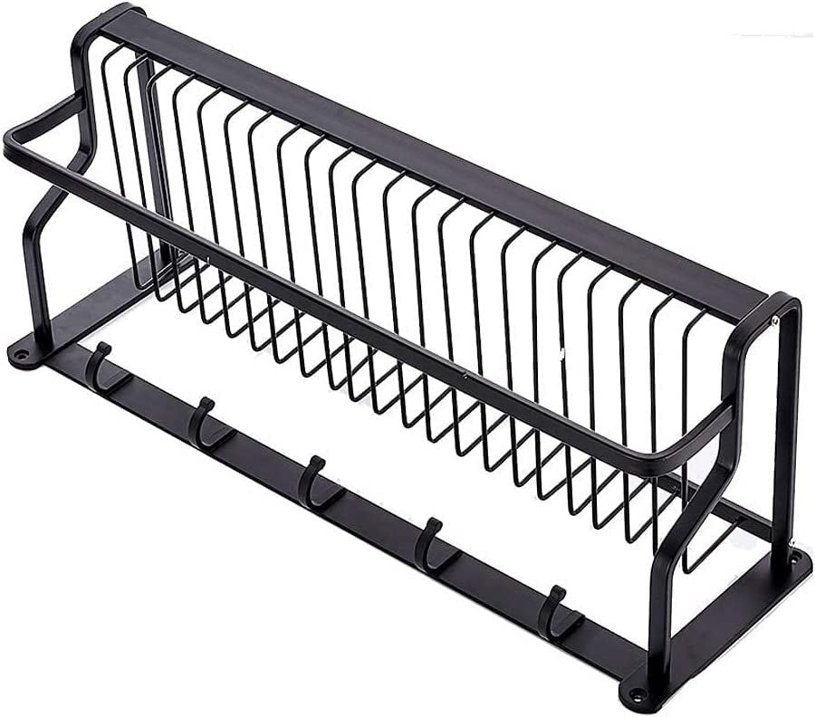 Toallero de aluminio espacial negro estante de baño de pared 5