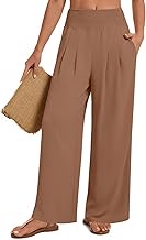 Womens Wide Leg Pants Palazzo Casual Flowy Elastic Waist Pant Dressy Long Lounge with Pockets