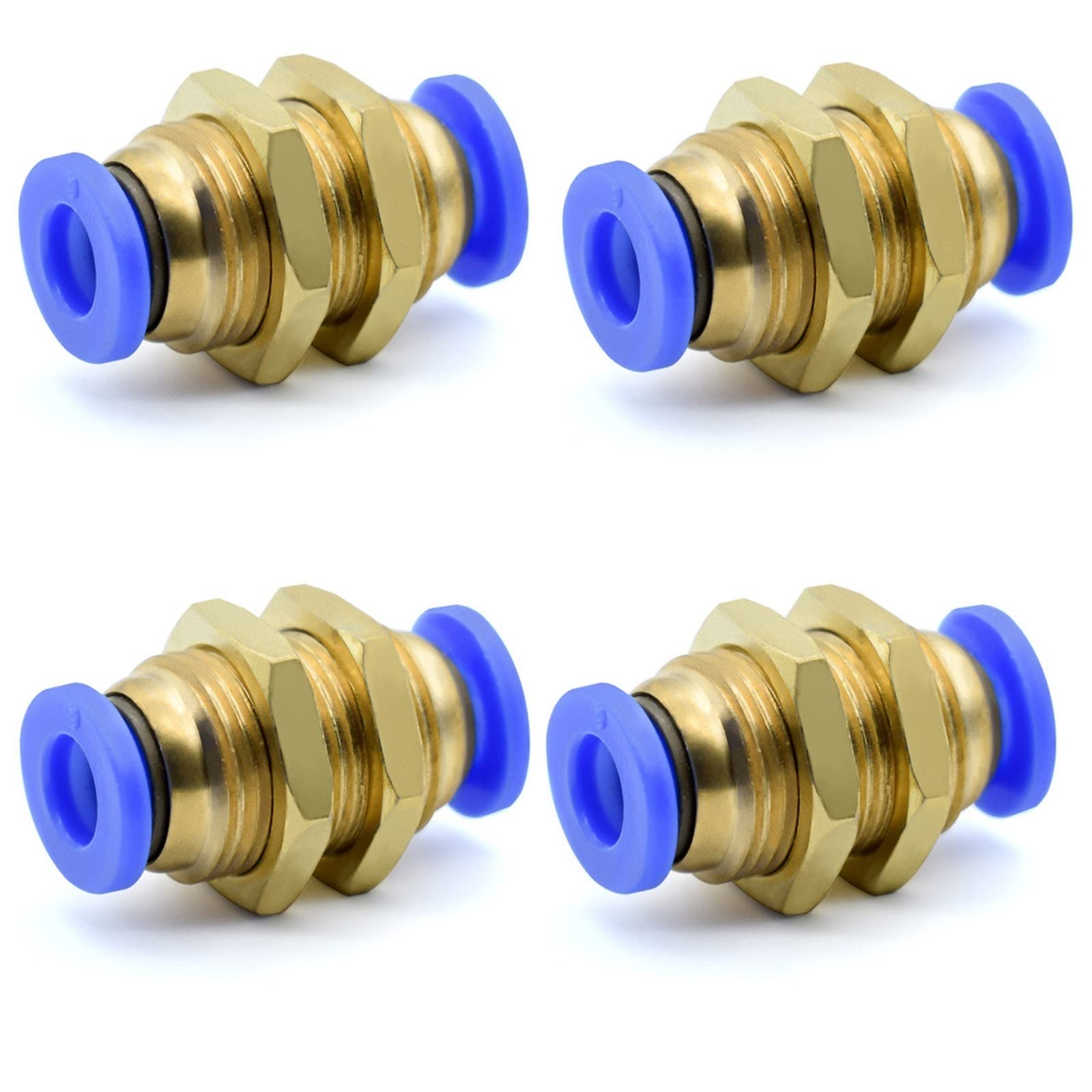 DOLUNTO 4 Piezas Conector de tubería de Ajuste neumático Aire Accesorios rápidos de Agua Empuje en la Manguera Golpe (Color : PM, Specification : 12mm)
